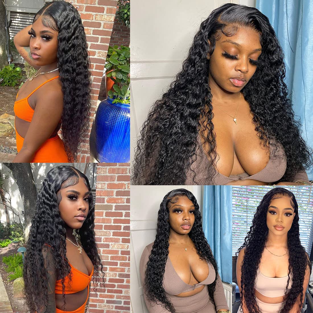 Healthair Deep Wave Lace Front Wig 360 Lace Front Wigs Human Hair Invisi Strap Pre Bleached Pre Cut Lace Pre Plucked Human Hair Wigs for Black Women 12inch
