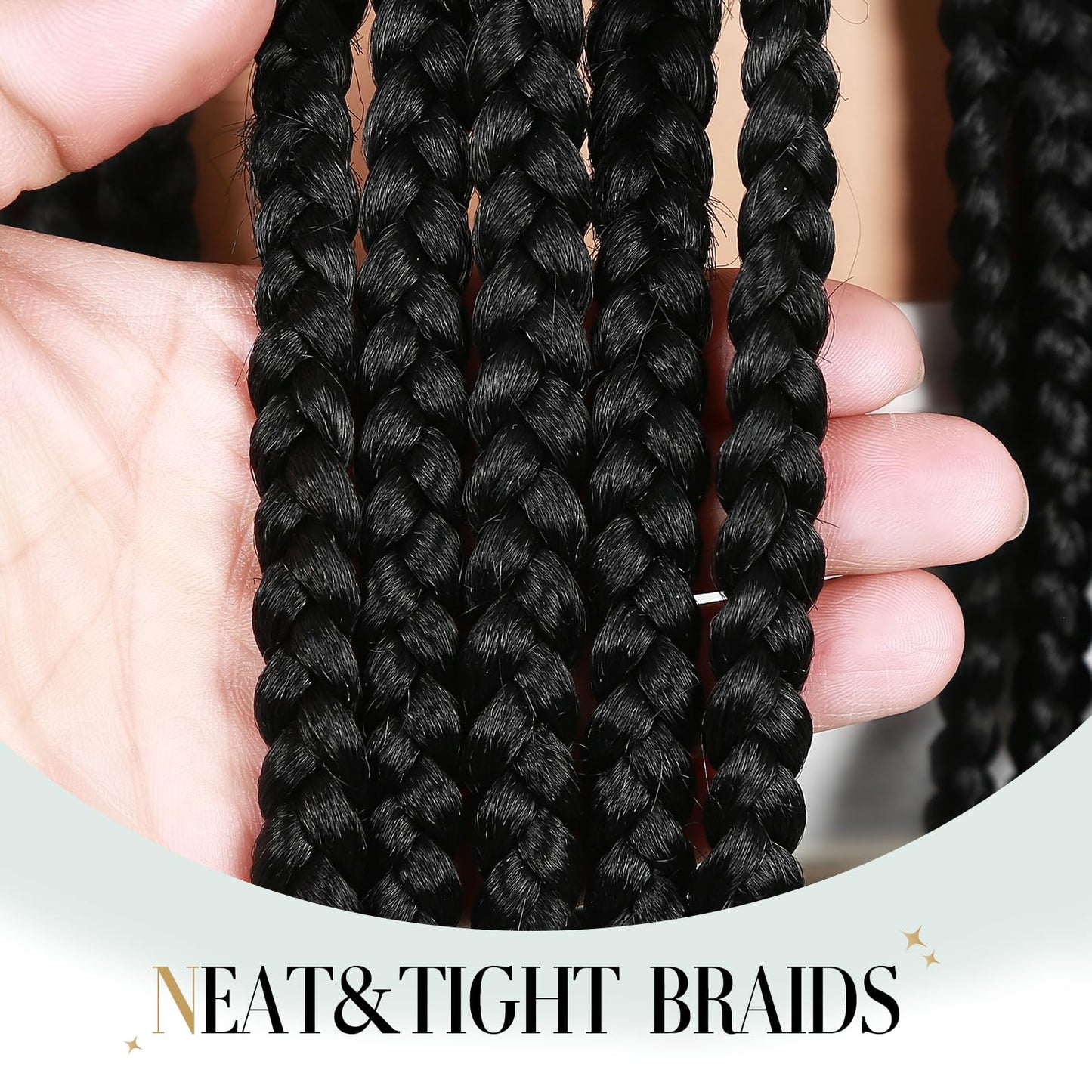 WIGER 360 Full Lace Braided Wigs for Black Women, 34 Inch Transparent HD Lace, Single-layer Jumbo Braids, 22 Handmade Braids, Natural Black Synthetic Lace Front Hair Wig