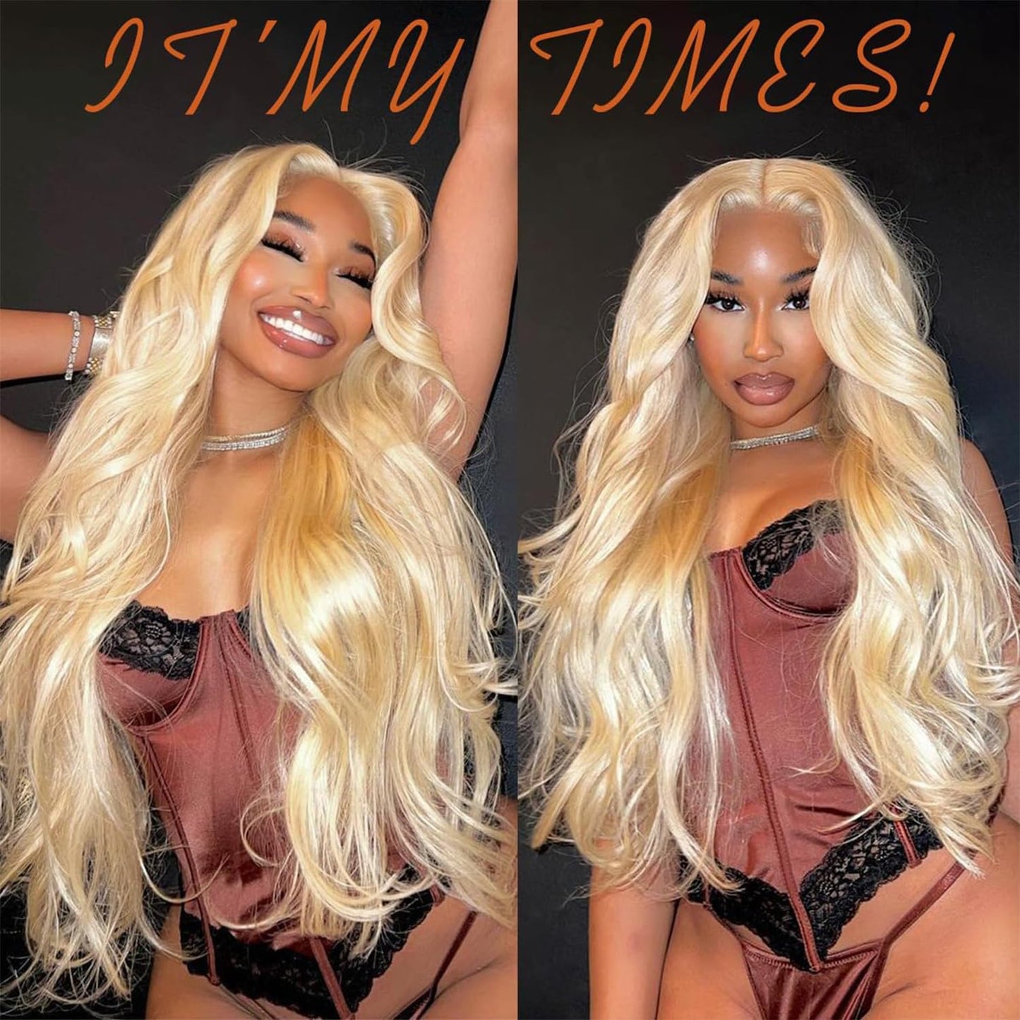 VIPPRETTY Synthetic 13X6 Lace Front Wig 613 Blonde Wig Long Body Wave Synthetic Wigs for Women Transparent Lace Wig with Baby Hair 180% Density Daily Wear Wig 26 inch