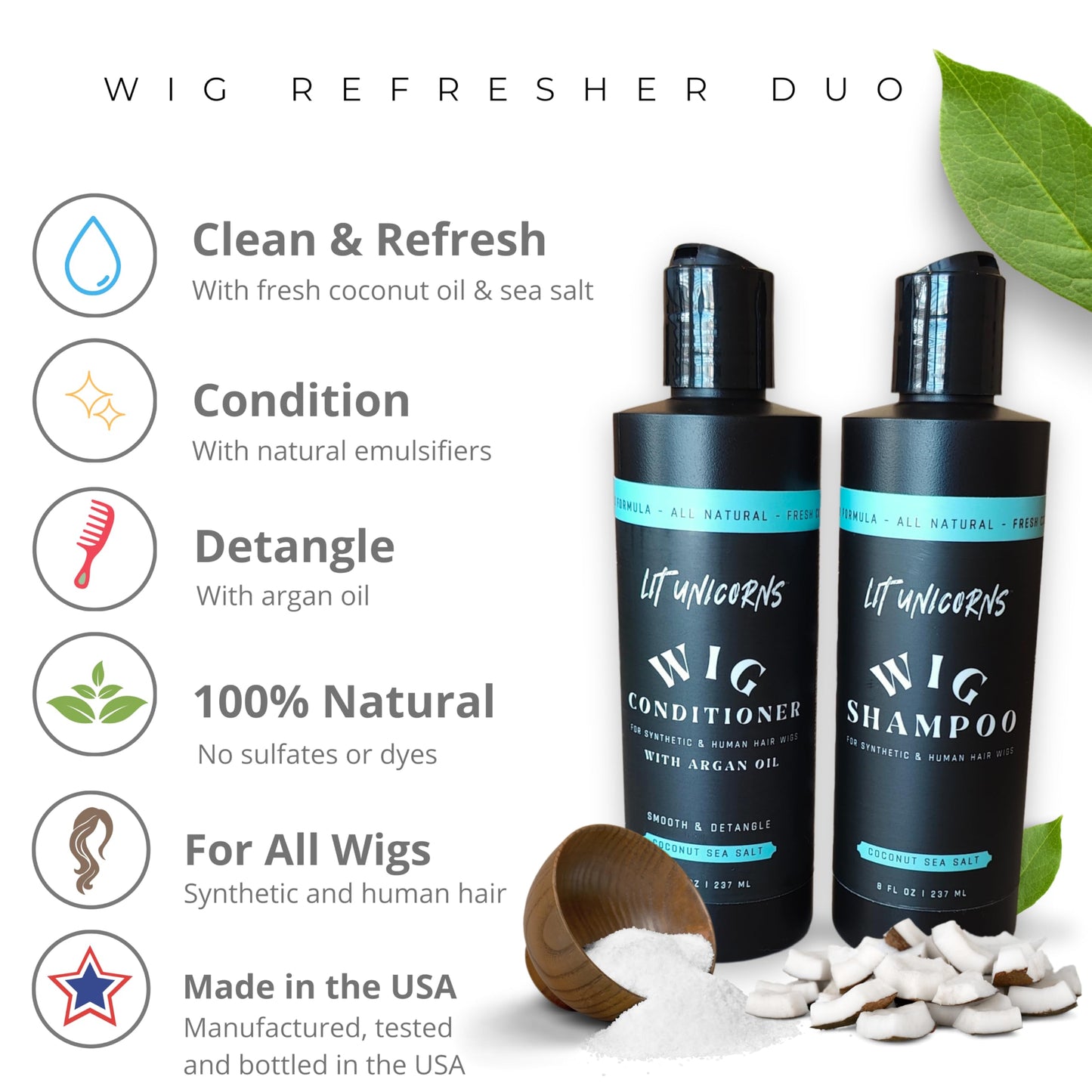 Lit Unicorns Wig Refresher DUO & Wig Glue Bundle.