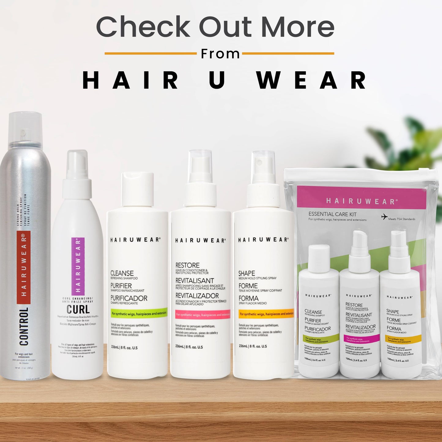 HairUWear"Restore" Leave in Conditioner & Heat Styler Protector for Wigs & Hair Extensions 8 oz.