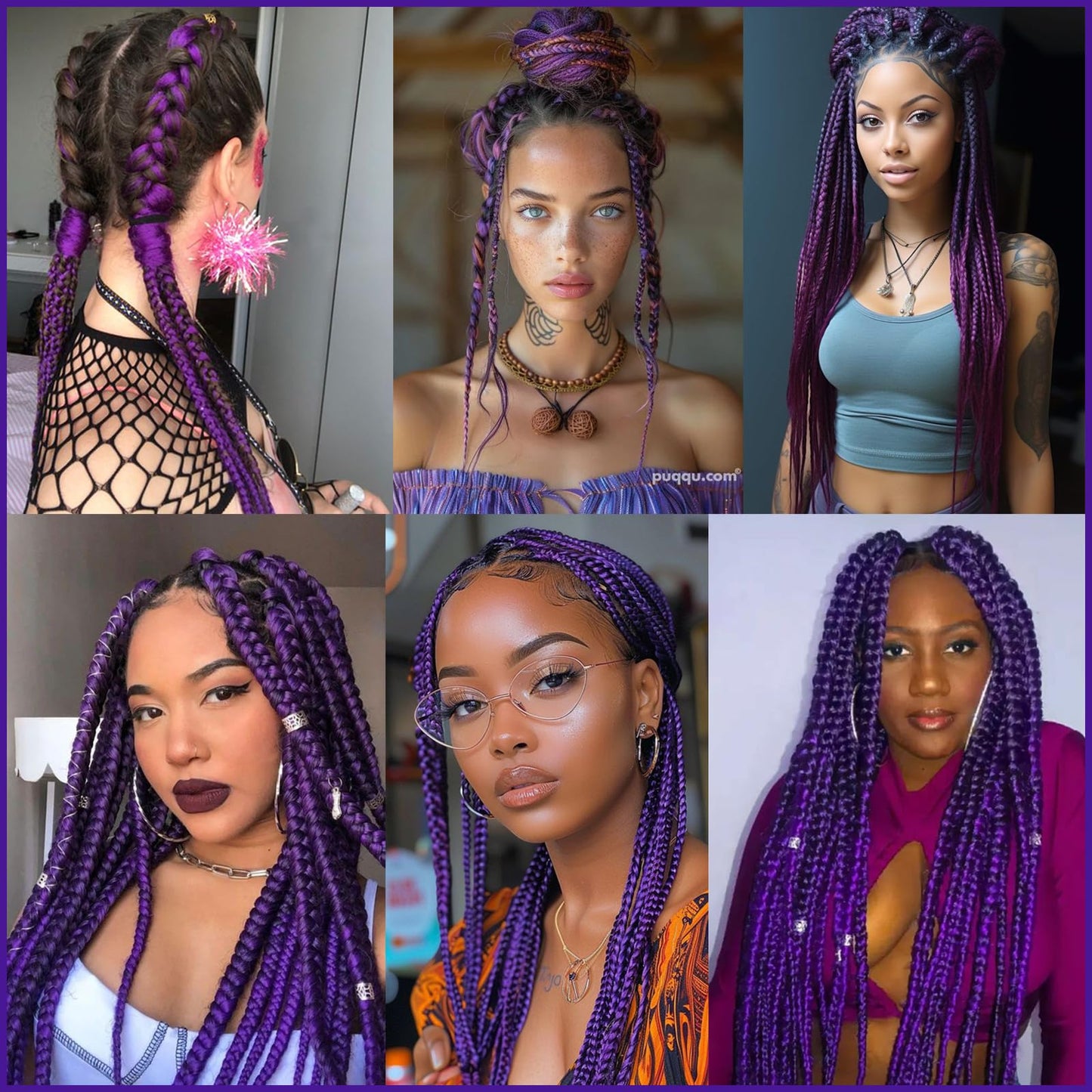 Dark Purple Braiding Hair Pre Stretcehd 30 Inch Professional Synthetic Braiding Hair For Crochet Braids Box Braids Boho Braids Croceht Hair Extensions