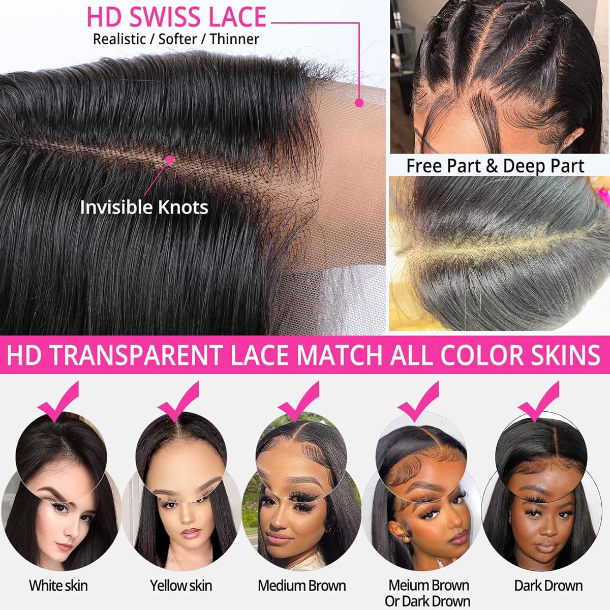 Karlami Hair 6x6 Bob Wig Human Hair HD Transparent Bob Lace Front Wigs Human Hair for Women 150% Density Short Bob Wigs (6x6 Straight Bob Wig Black Color, 10 INCH)