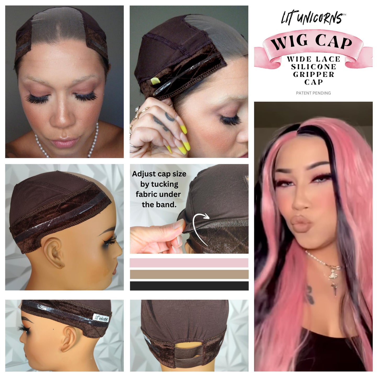 Wig Grip Cap & Shampoo Conditioner Set - Brown