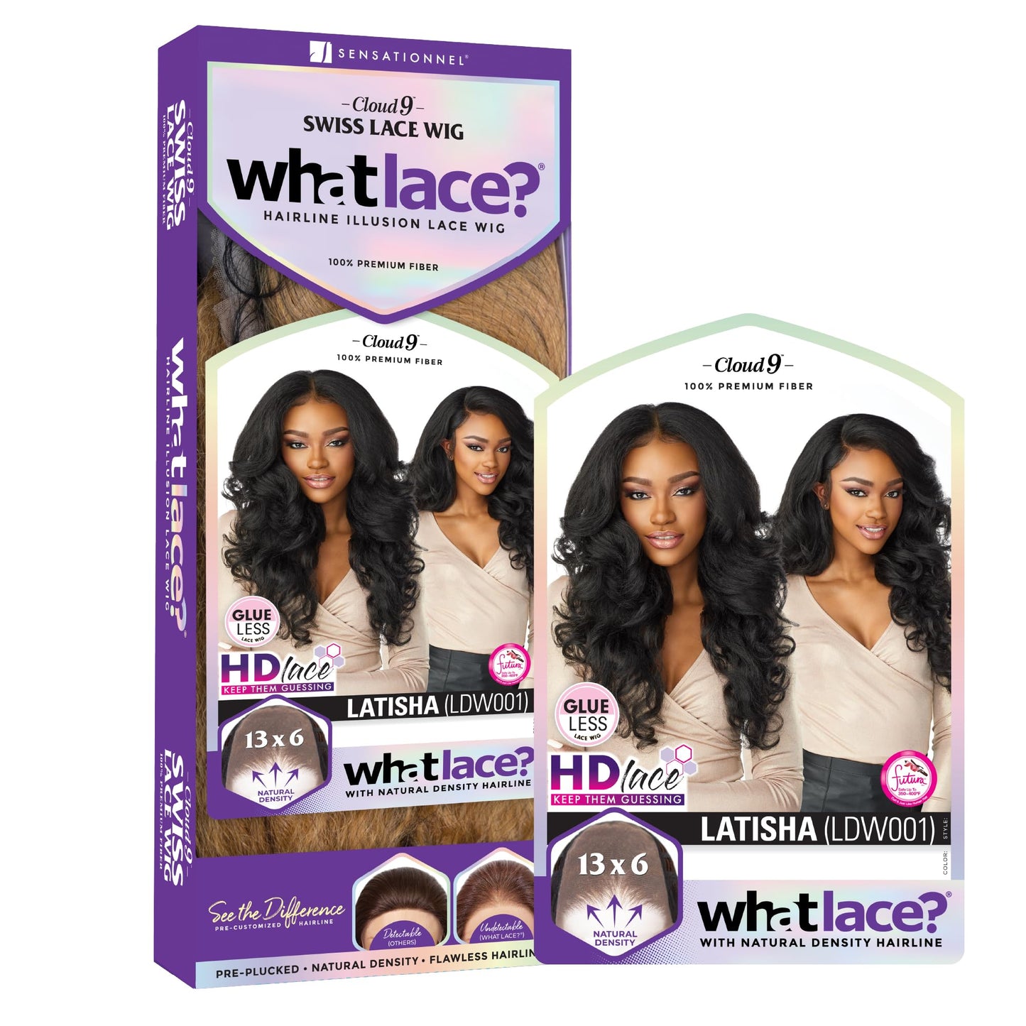 Sensationnel What Lace 13X6 Wigs - Latisha Lacefrontal Hand Tied Glueless Synthetic With Natural Density Preplucked Hairline (Jet Black 1)