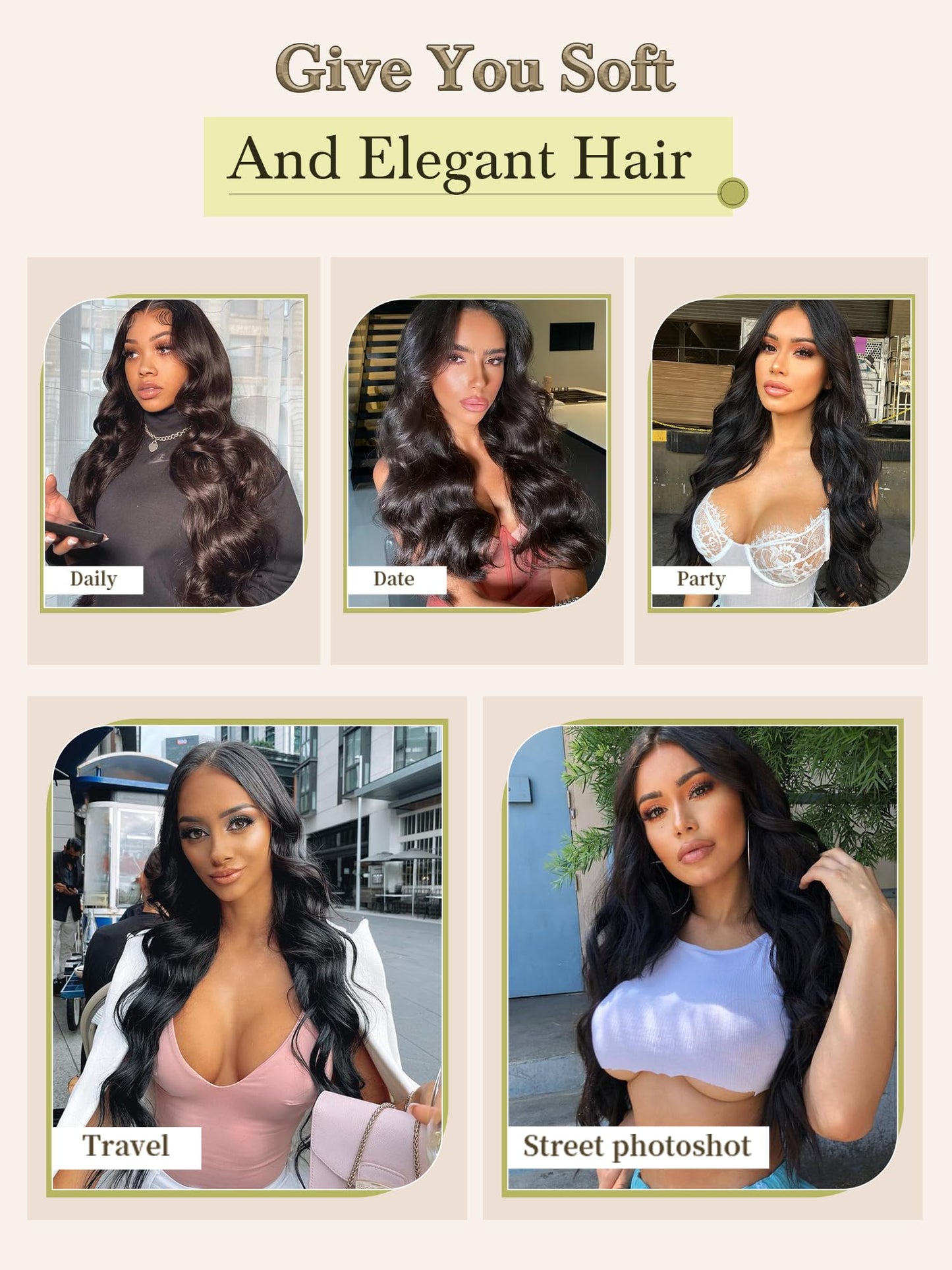 Human Hair Bundles 4 Bundles Hair Extensions Body Wave Human Hair 16 18 20 22 Inch 100% Unprocessed Brazilian Virgin Hair Quick Weave Natural Black