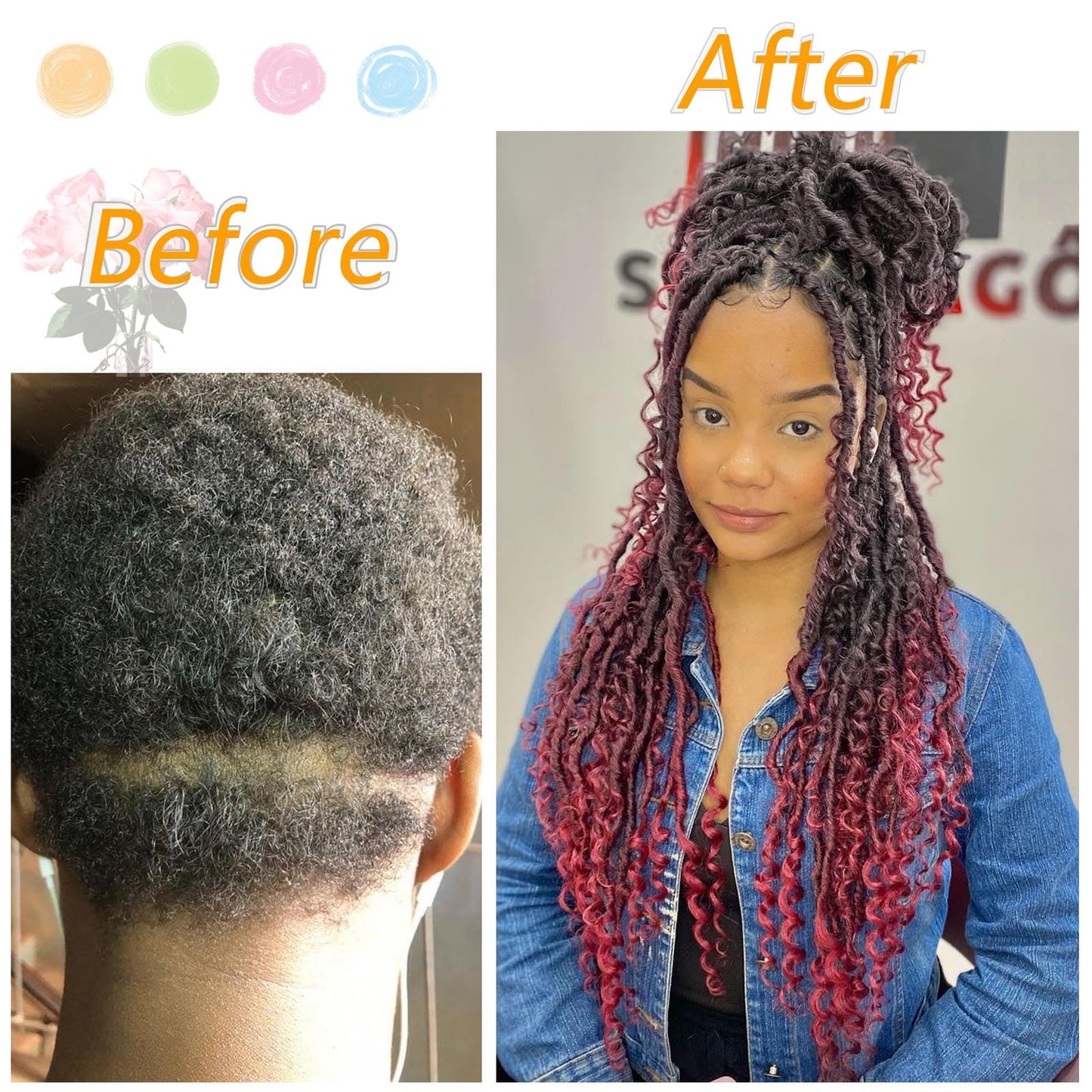 Col Bling 20 Inch 8 Packs Goddess Locs Crochet Hair Natural Looking, Bohemian River Goddess Crochet Braiding Hair Trendy & Edgy Faux Locs Crochet Hair Fashion for Women Kids (#1B/BUG)