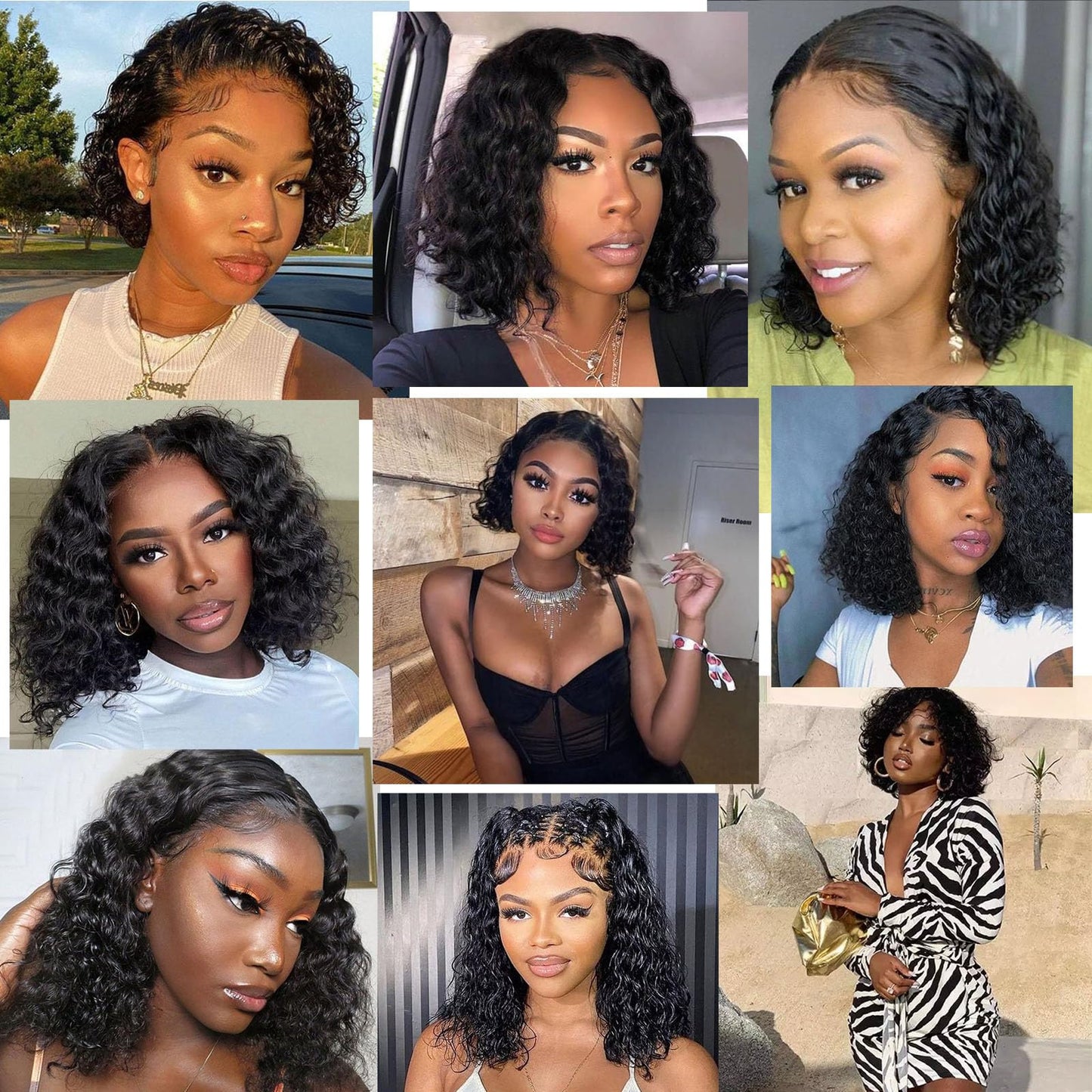 JTdebade Deep Wave Human Hair bundles 10 Inch 12A Grade Brazilian Human Hair 100% Virgin Weave Bundles Human Hair for Black Women (10'' 10'' 10'' 10'')