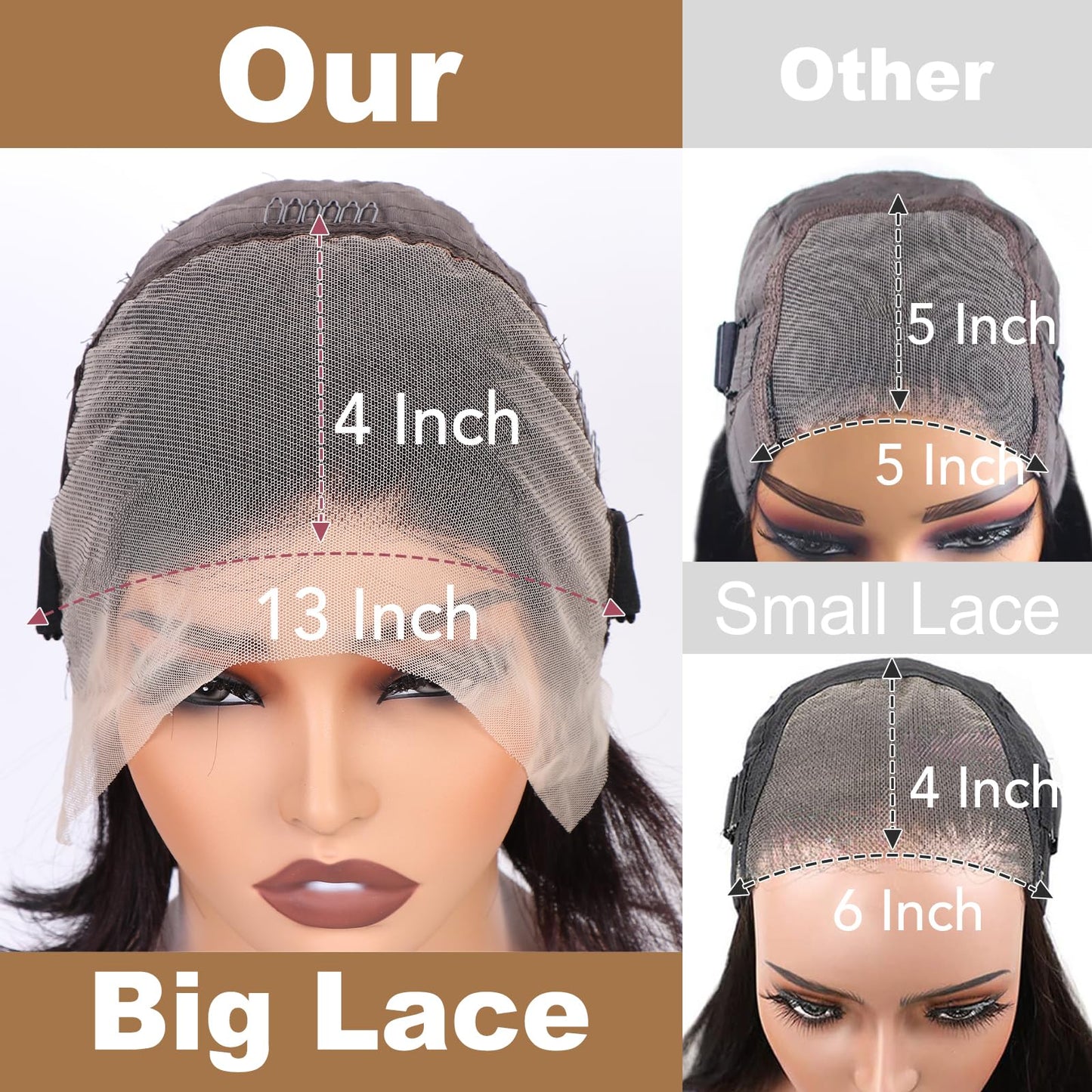 RMOARIWR Highlight 4/27 Bob Wig Human Hair 180% Density 13x4 HD Transparent Lace Front Wigs Human Hair Pre Plucked Short Bob Glueless Straight Wigs Human Hair for Women 16 Inch