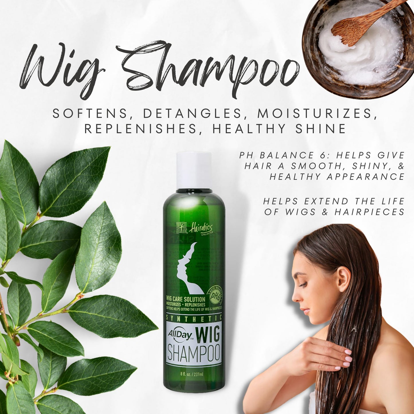 AllDay Locks Synthetic Wig Shampoo (8 oz) | Revitalizing & Refreshing Shampoo | Smoothens, Detangles & Nourishes | Cleanses, Softens and Revitalizes of Synthetic Hair | 8 oz