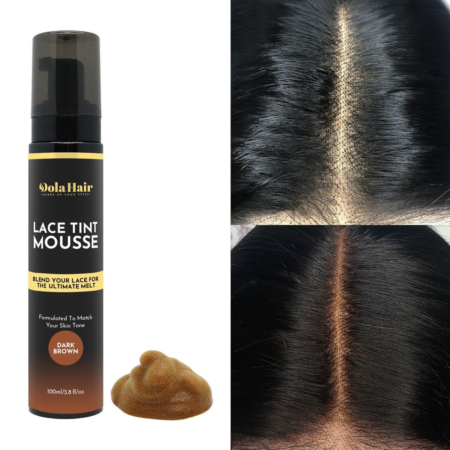 Dolahair Lace Glue Kit - Complete Set with Lace Tint Mousse, Wig Installation & Melting Spray (Dark Brown)