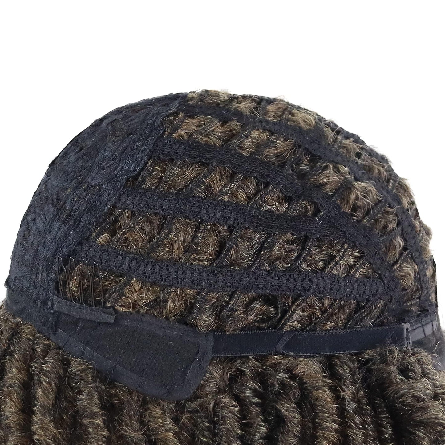 GNIMEGIL 14 Inch Short Dreadlocks Wig For Man Afro Bob Ombre Light Brown Crochet Twist Hair Braided Wigs Natural Synthetic Hair Breaking Street Dance Breathable Cap Net