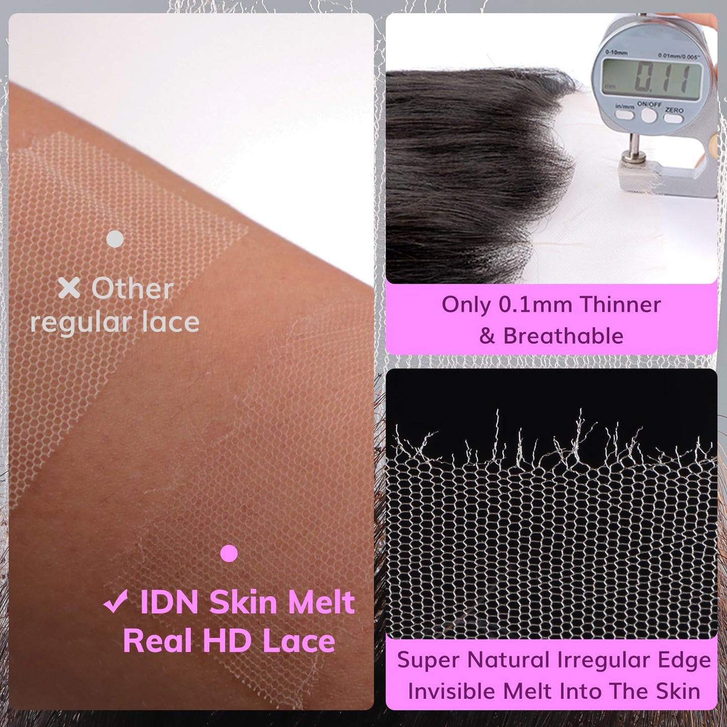 IDN BEAUTY SKINLIKE REAL 5X5 HD Lace Closure Wigs Human Hair 28 Inch 180% Density Straight Natural Black 0.1MM Ultra Thin Lace Wear and Go Bleached Single Knot Pre Plucked Glueless Wig