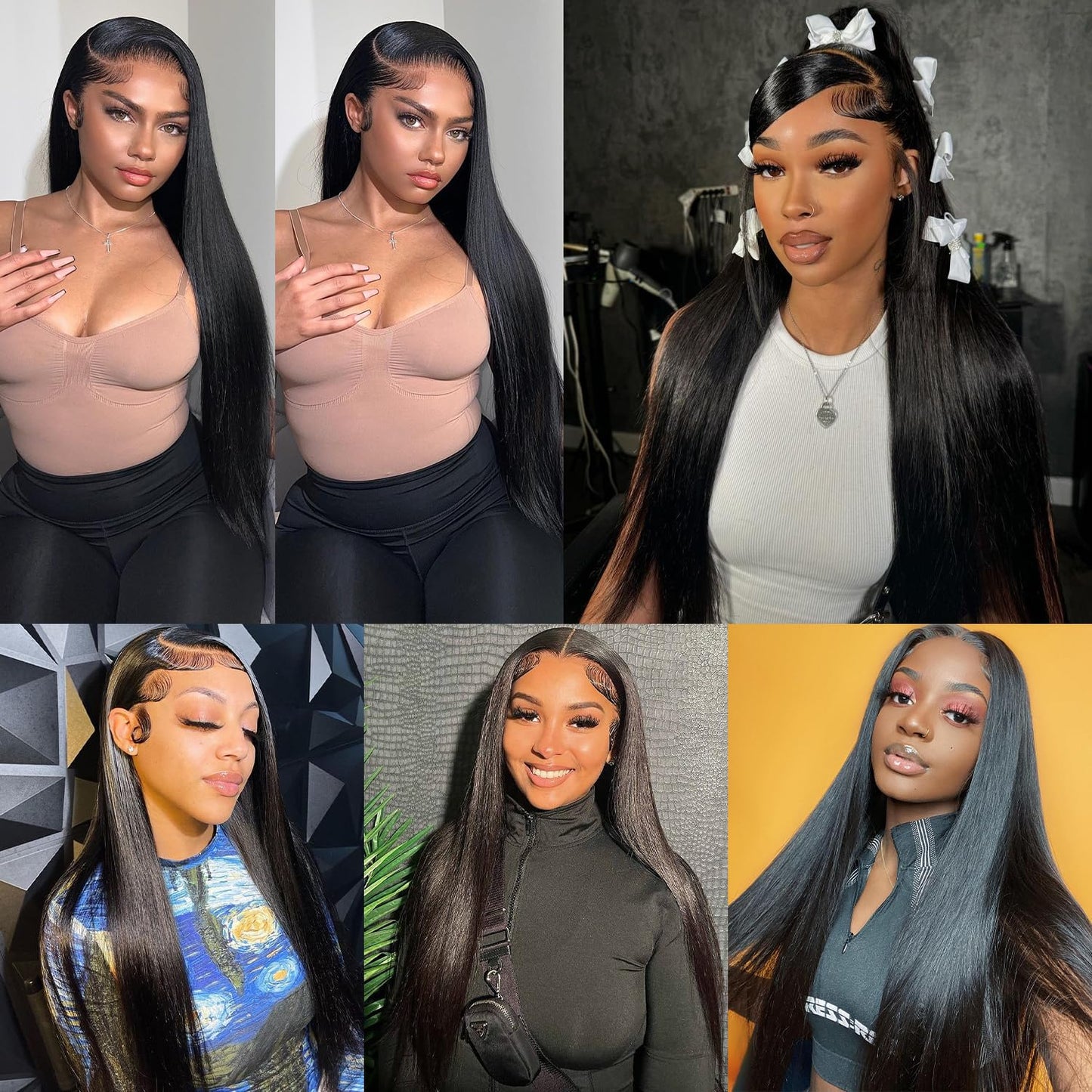 CabeDuck 24 Inch Inch Straight Wigs Human Hair Pre Plucked Straight Lace Front Wigs Human Hair 13x4 HD Lace Frontal Wig for Women Natural Color
