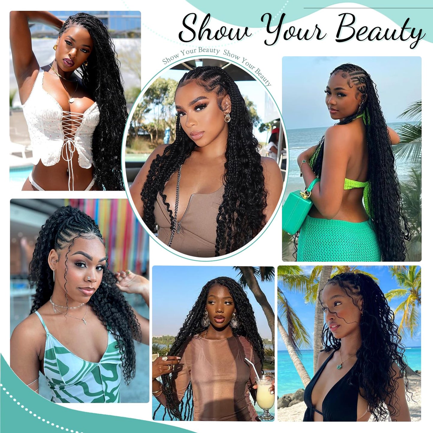 Human Braiding Hair for Boho Braids Human Hair 110g 18 Inch Curly Boho Hair for Braiding Knotless 12A Deep Wave Bohemian 3 Bundles/Pack Natural Color