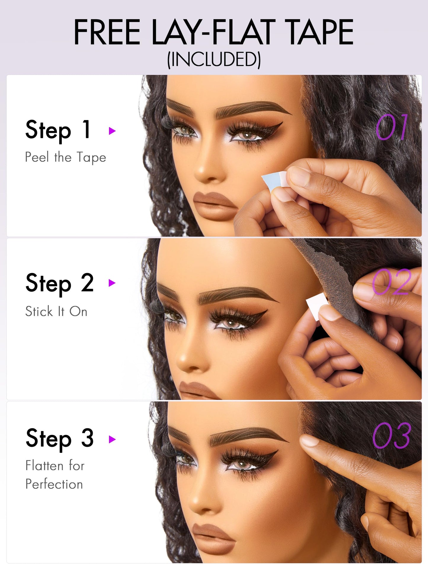LUVME HAIR Flexi-Fit Invisi Drawstring Wig 13x4 Lace Wig PreMax Lace Wigs Water Wave Curly Lace Front Wigs Human Hair Pre Cut Plucked Lace Frontal 28 Inches Natural Black