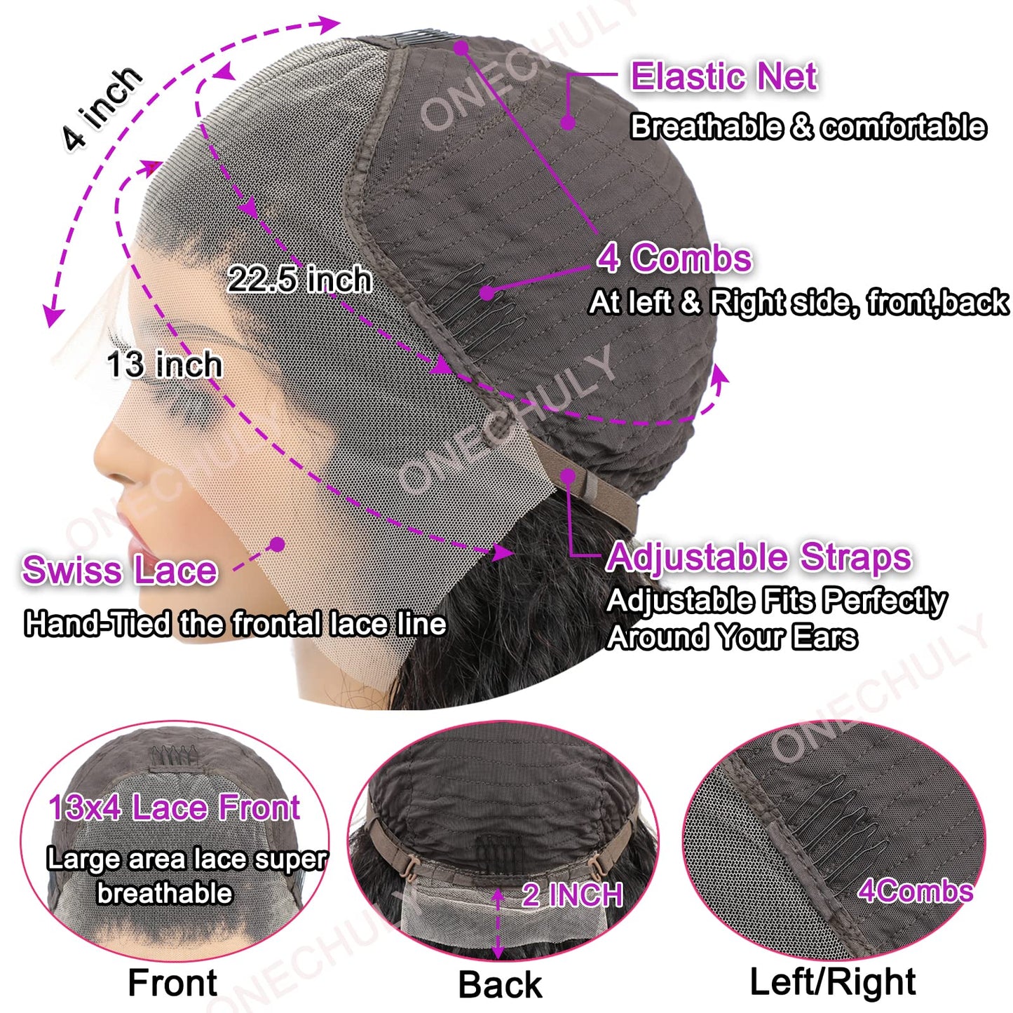 Water Wave Lace Front Wigs 180% Density Pre Plucked with Baby Hair 13x4 Transparent Water Wave Lace Front Wigs 10A Unprocessed Virgin Human Hair 22Inch Glueless Water Curly Wave Wigs Natural Color