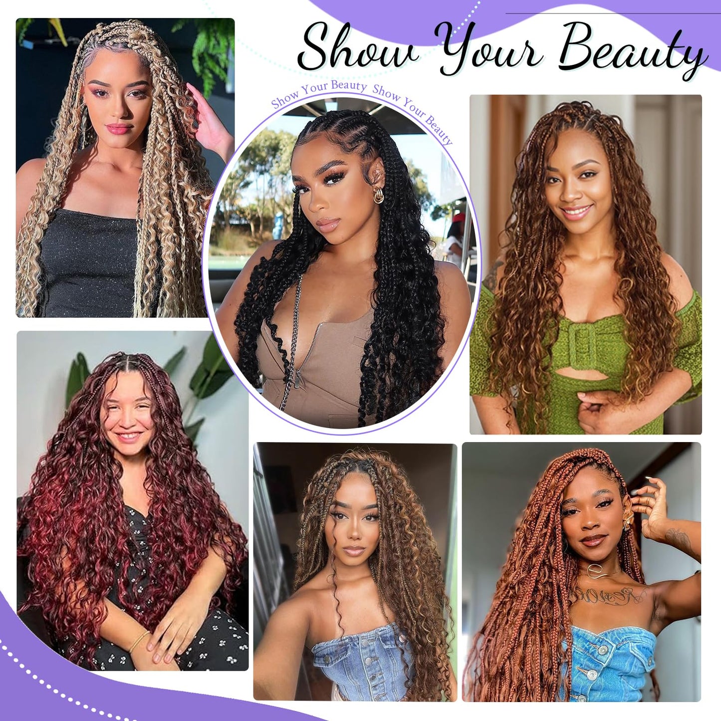 Human Braiding Hair for Boho Braids Human Hair 3 Bundles/Pack 110g 22 Inch Deep Wave Bulk Human Hair for Braiding Curly Knotless 12A Brazilian Virgin Ombre Balayage
