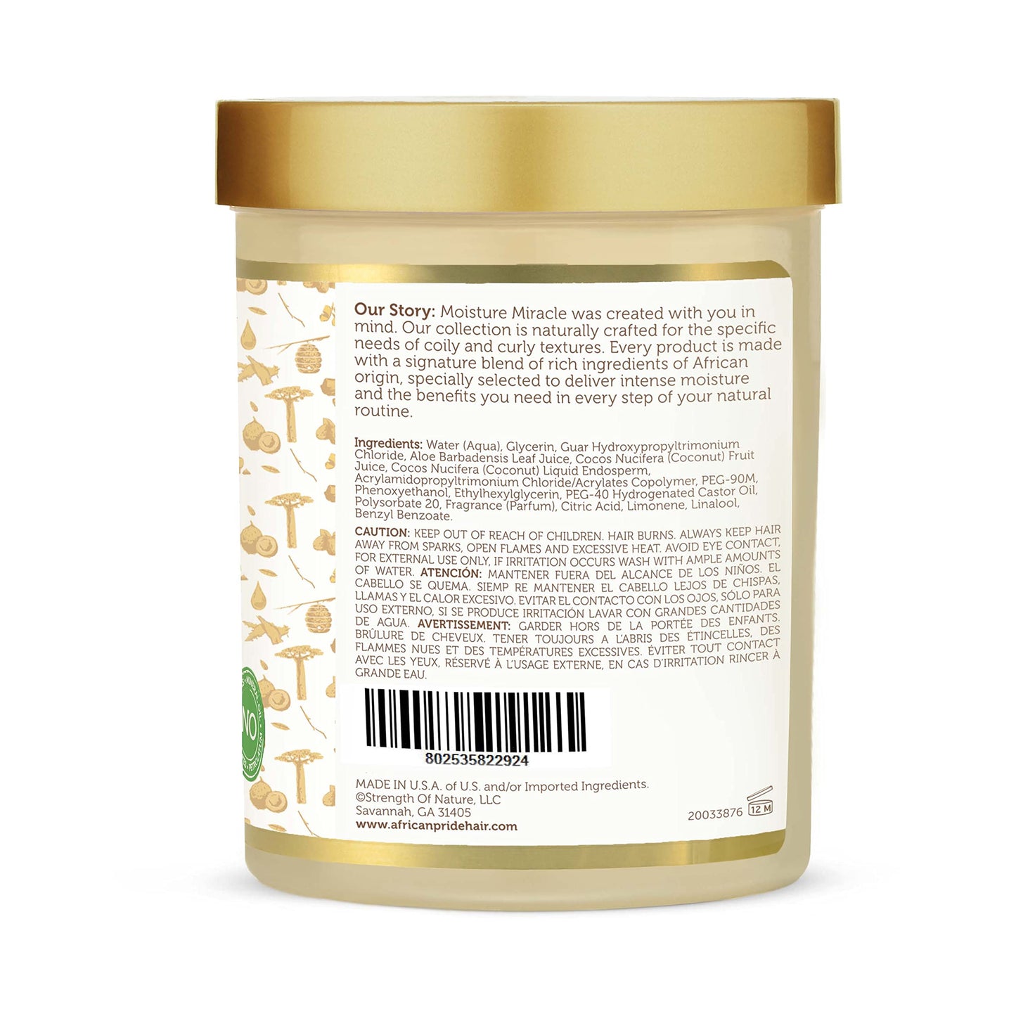 African Pride Moisture Miracle Aloe & Coconut Water Pre-Shampoo - Helps Minimize Hair Breakage for Natural Coils & Curls, Detangles & Conditions, 18 oz.