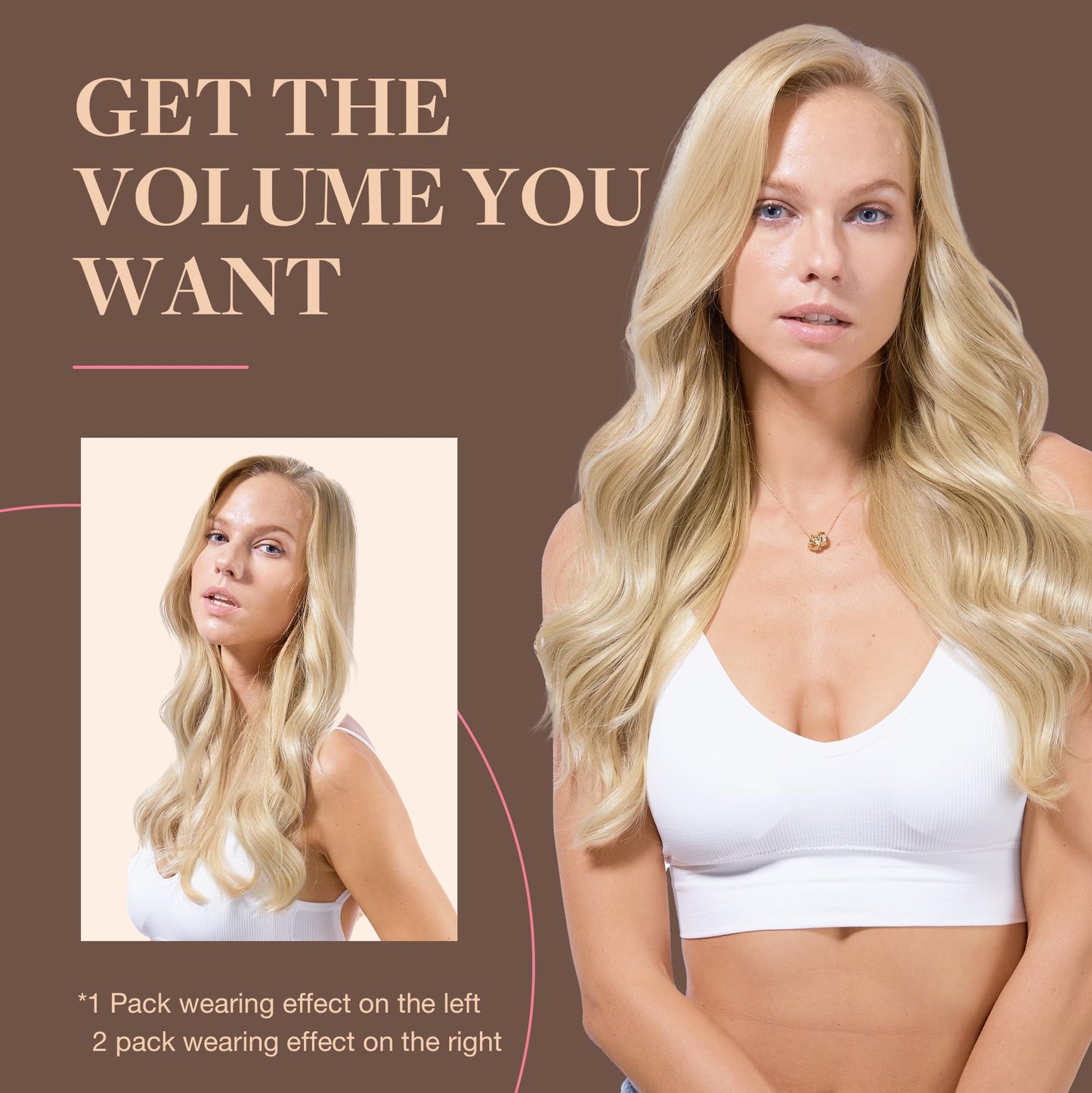 GOO GOO Clip in Hair Extensions Real Human Hair, Remy Human Hair Extensions Clip ins for Women, Natural Human Hair, 14inch 120g 7Pcs, 17A/60A Ash Blonde Highlighted Platinum Blonde