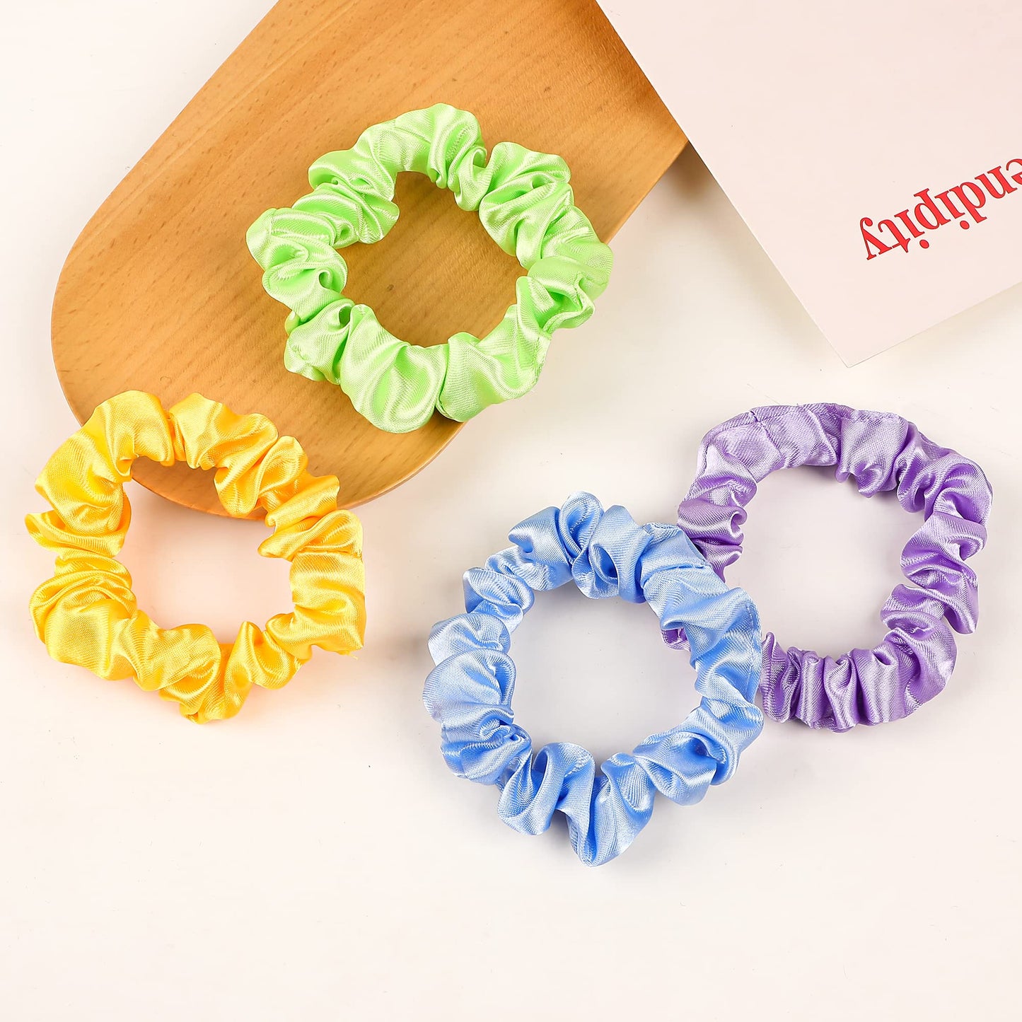 Satin Silk Hair Ties Small Scrunchies for Women Girls Ponytail Holders 20 Pcs Mini Bulk Scrunchies Elastic Hair Bands for Thick Curly Hair Pony Tails Hair Ties