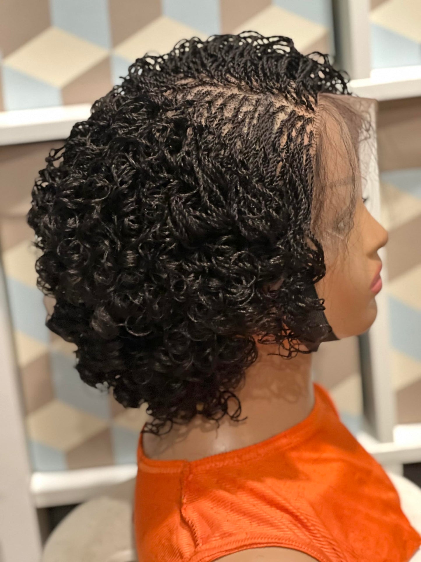 Generic Braided micro twist wig. Made on a full lace wig.wigs for black women. Just as pictured., Medium/Large