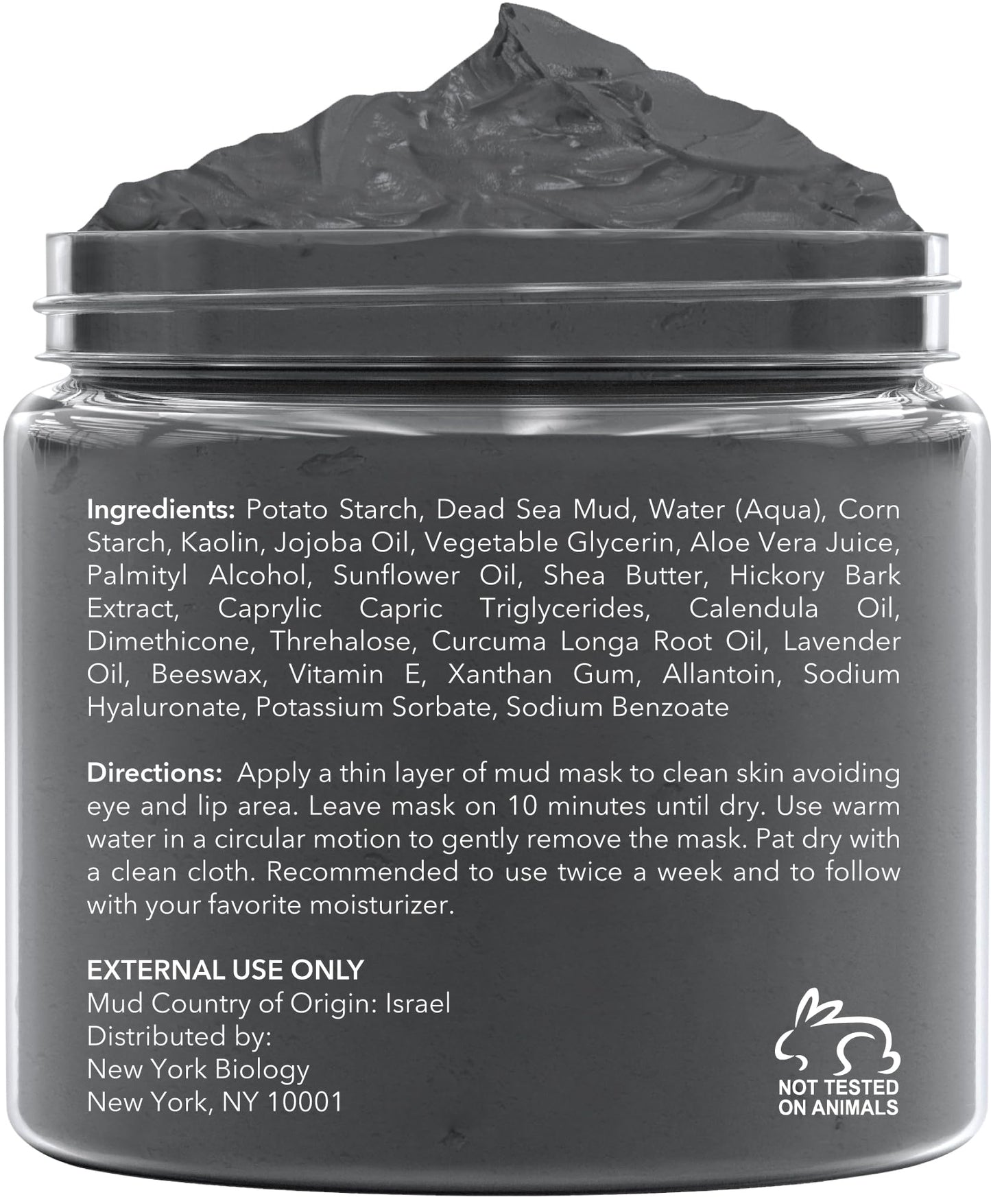 New York Biology Dead Sea Mud Mask for Face and Body Infused with Lavender - Spa Quality Pore Reducer for Acne, Blackheads and Oily Skin - Tightens Skin for A Healthier Complexion - 8.8 oz