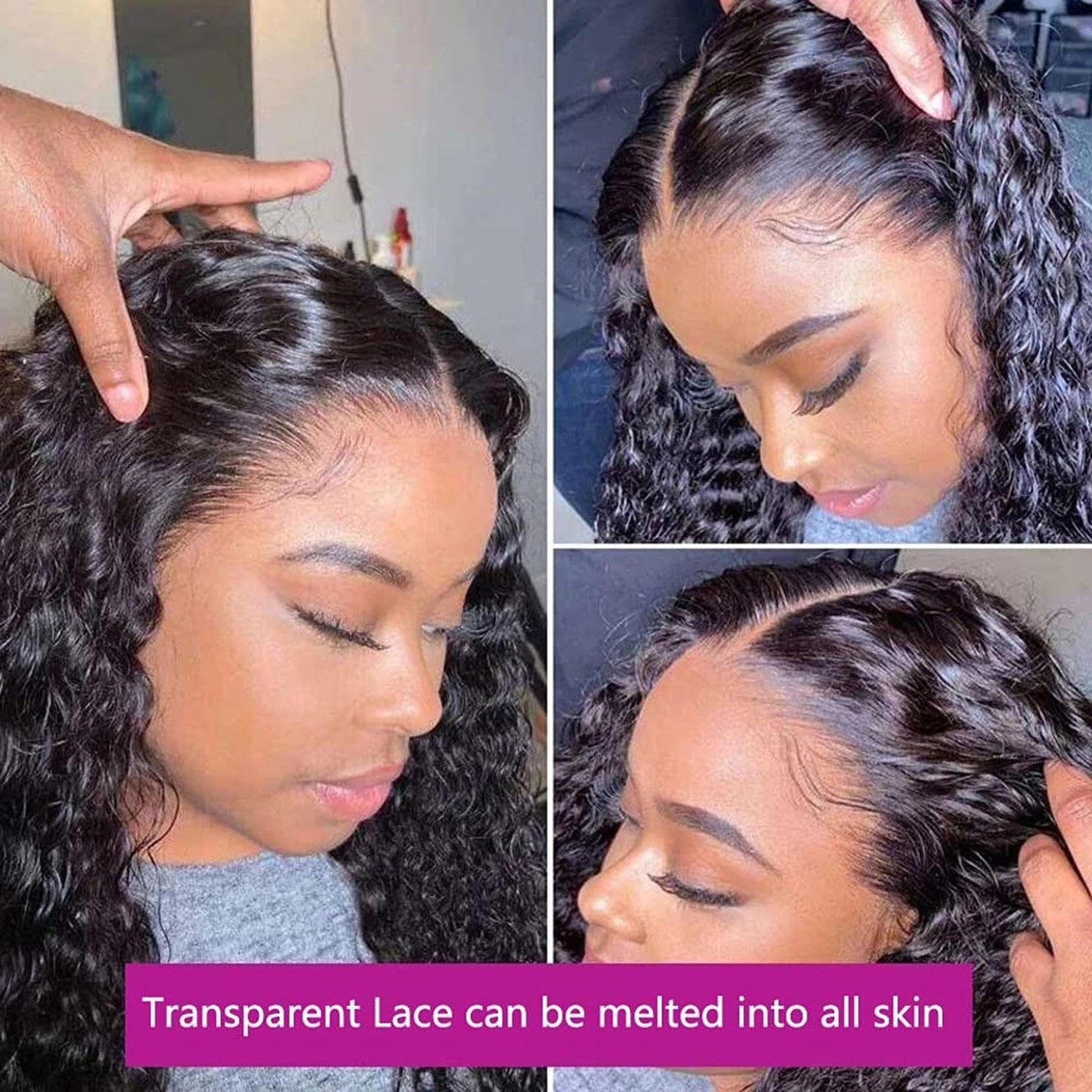 YruYptpaln Body Wave Lace Front Wigs Glueless Wigs Pre Plucked Pre Cut Wet and Wavy Lace Front Wigs U Part Wigs for Graduation Ceremony(Black, 18 Inch)