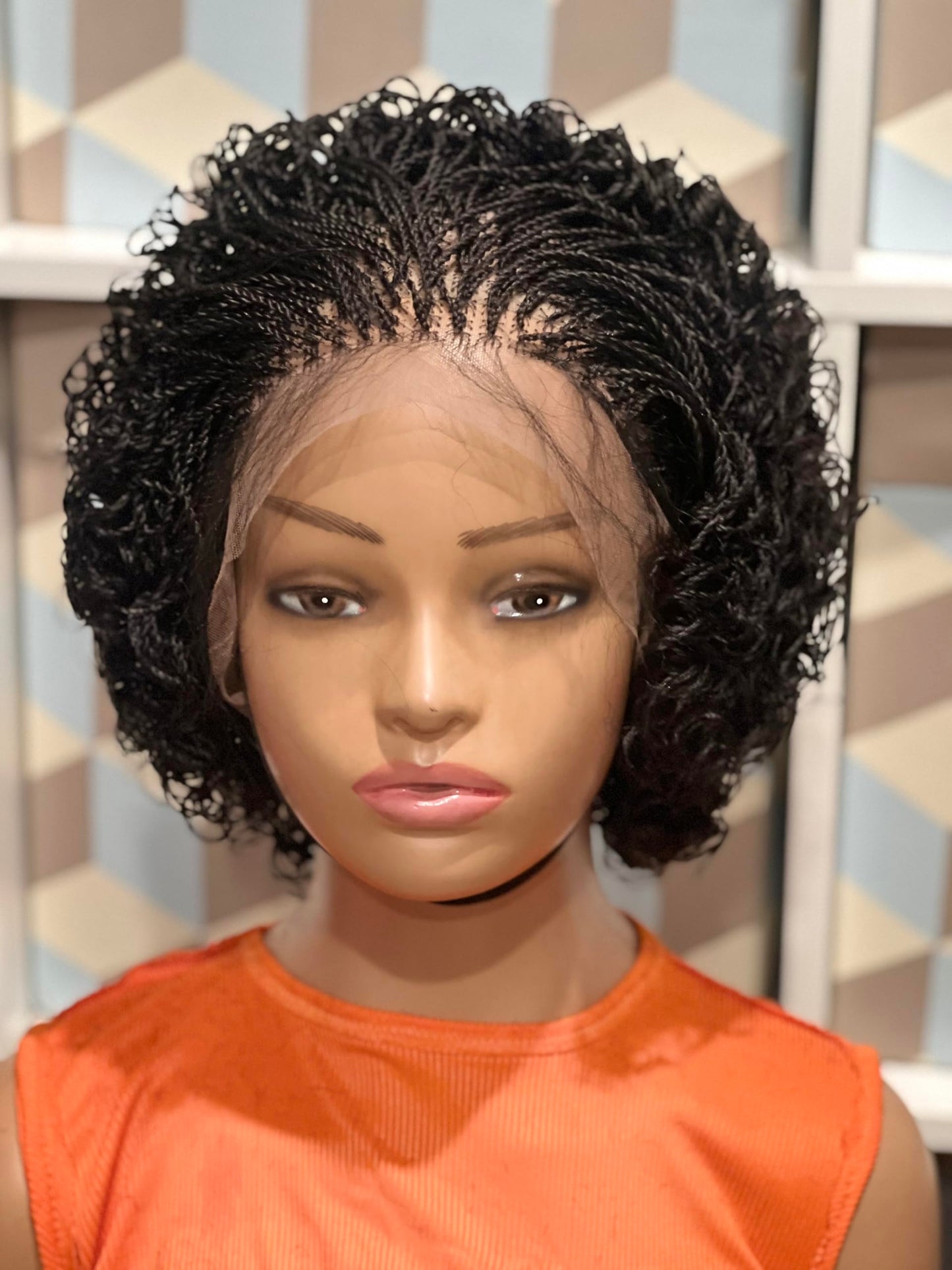Generic Braided micro twist wig. Made on a full lace wig.wigs for black women. Just as pictured., Medium/Large