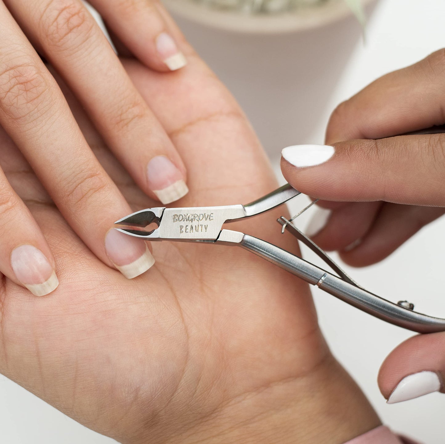 Professional Cuticle Cutter & Pusher Trimmer Manicure Tools with Double Spring– Perfect Nail Care Tool for Manicure & Pedicure Beauty at Home/Spa/Saloon (Silver)