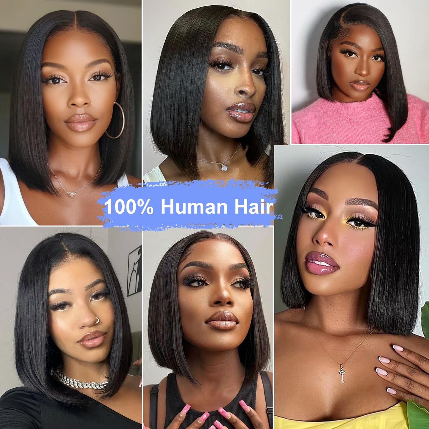 RMOARIWR Bob Wig Human Hair 180% Density 13x4 HD Transparent Lace Front Wigs Human Hair Pre Plucked Short Bob Glueless Straight Wigs Human Hair for Women Natural Black 12 Inch