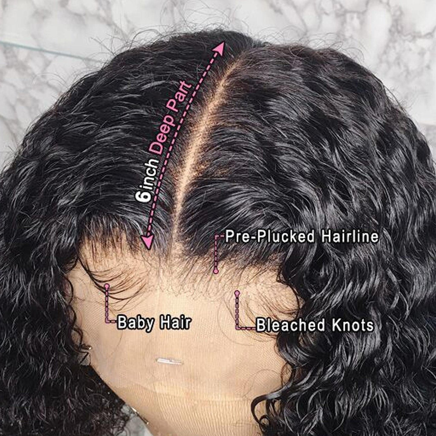 360 Lace Frontal Wig 180% Density Pre-Plucked Hairline 360 Lace Front Brazilian Remy Human Hair Wig Curly Hair Wig for Black Women (16inch with 180% density)