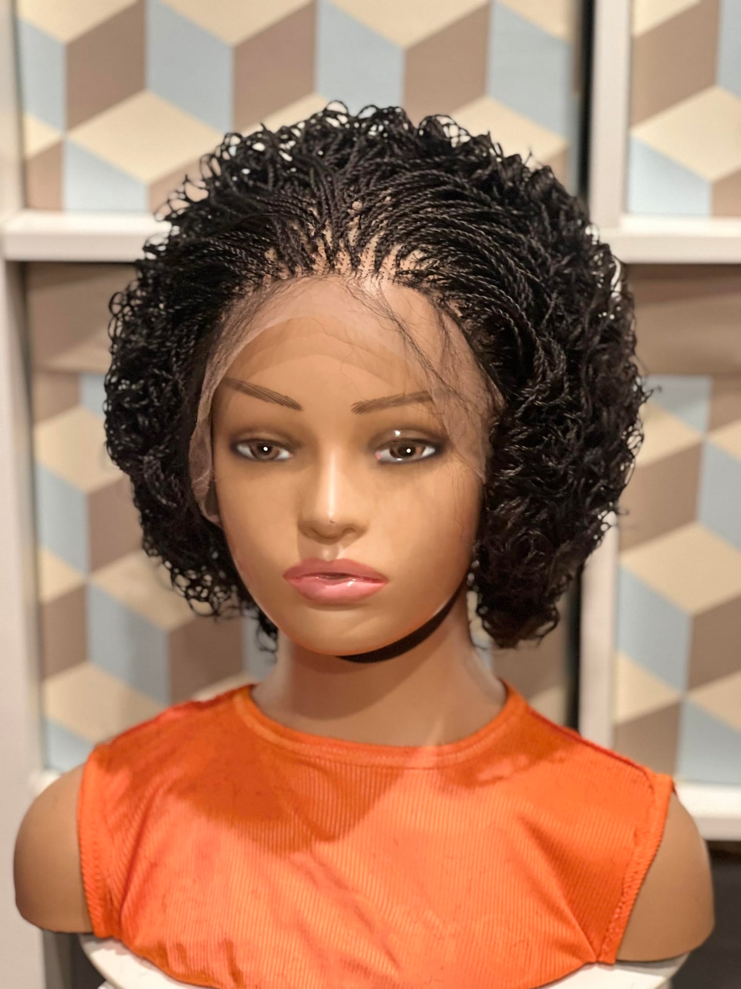 Generic Braided micro twist wig. Made on a full lace wig.wigs for black women. Just as pictured., Medium/Large