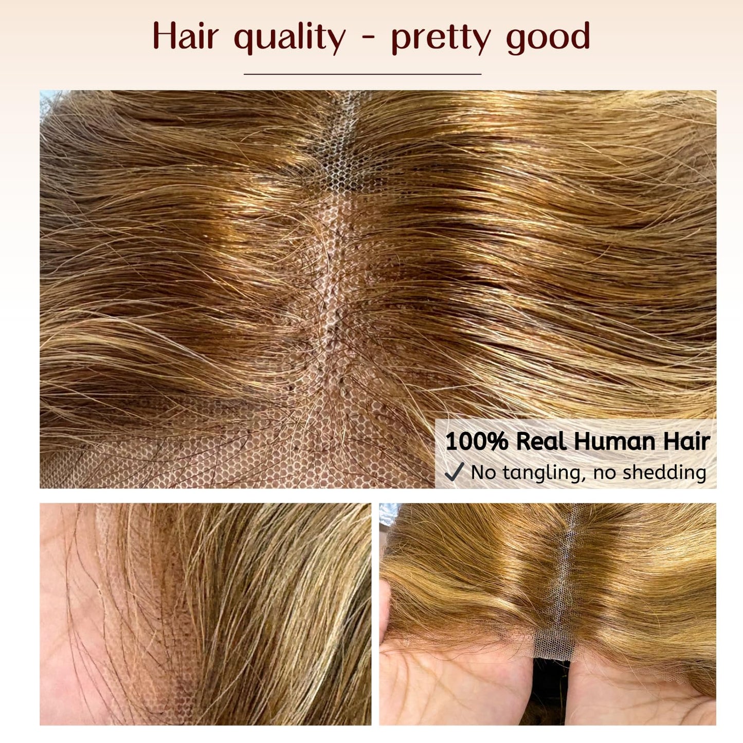 PYY 4/27 Highlight Glueless Deep Wave Wig Human Hair, 5x5 HD Lace Wear and Go Pre Plucked Pre Cut Wig for Women, Beginner Friendly, Natural Hairline, No Glue Needed 20Inch