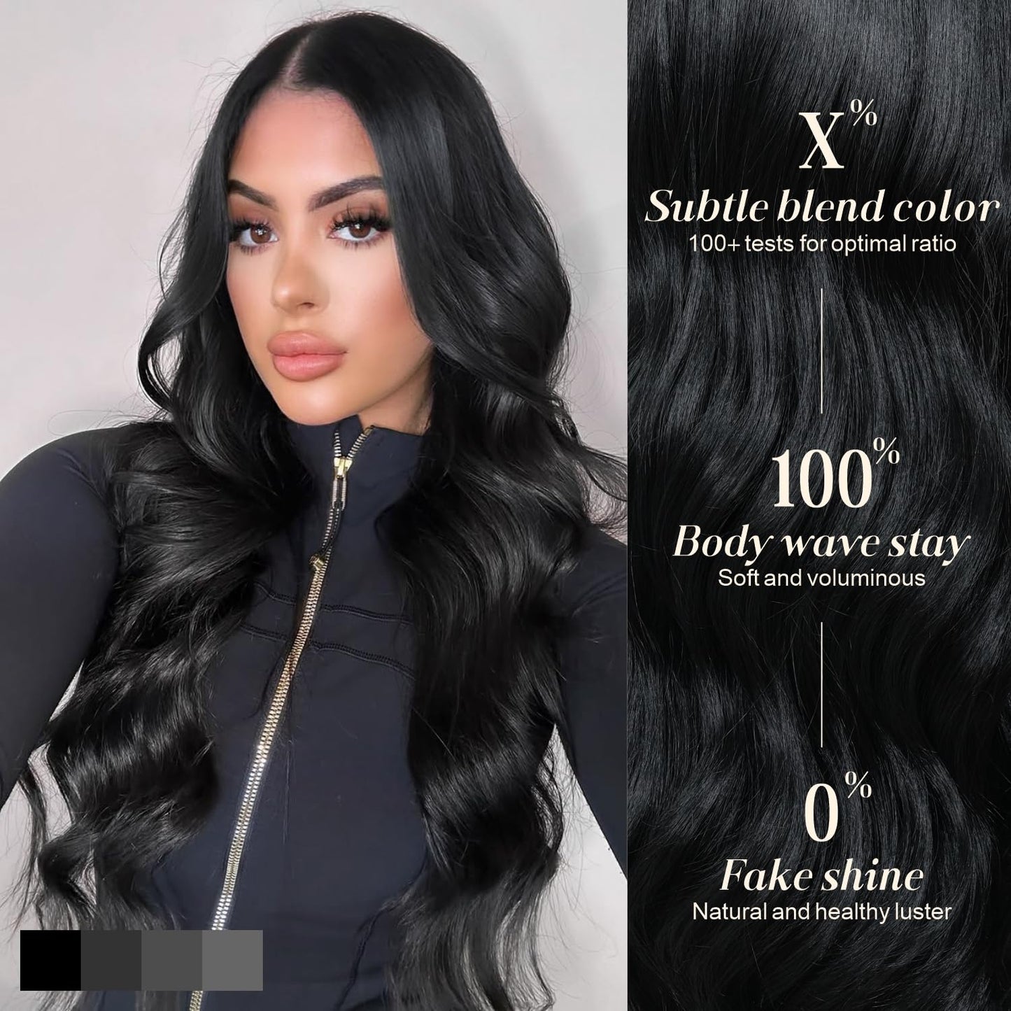 ENCOUNTERU Pre Cut Lace Glueless Wig Wear and Go Synthetic Lace Front Black Wig with Bangs Body Wave Wigs for Women Pre Plucked Ready to Wear Middle Part 26 Inch 13x5x1 HD Lace