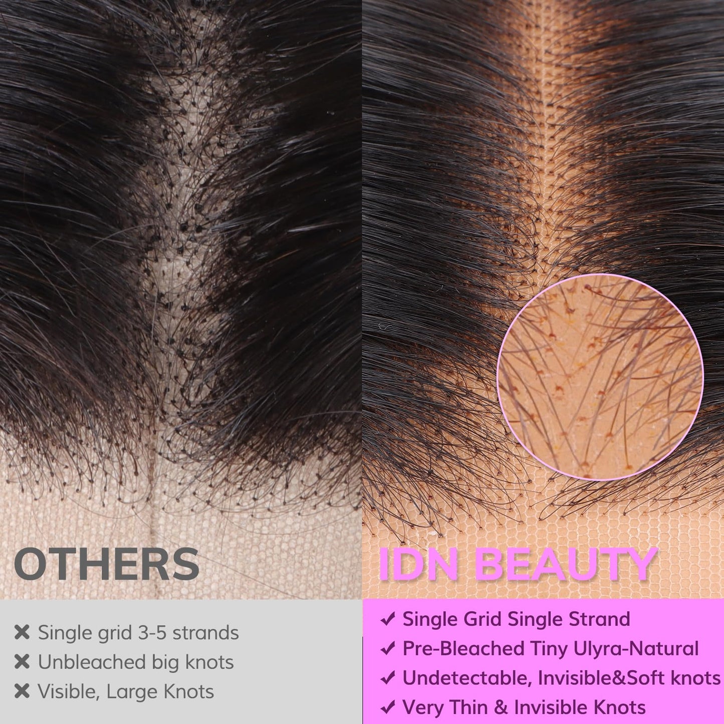 IDN BEAUTY SKINLIKE REAL 5X5 HD Lace Closure Wigs Human Hair 28 Inch 180% Density Straight Natural Black 0.1MM Ultra Thin Lace Wear and Go Bleached Single Knot Pre Plucked Glueless Wig