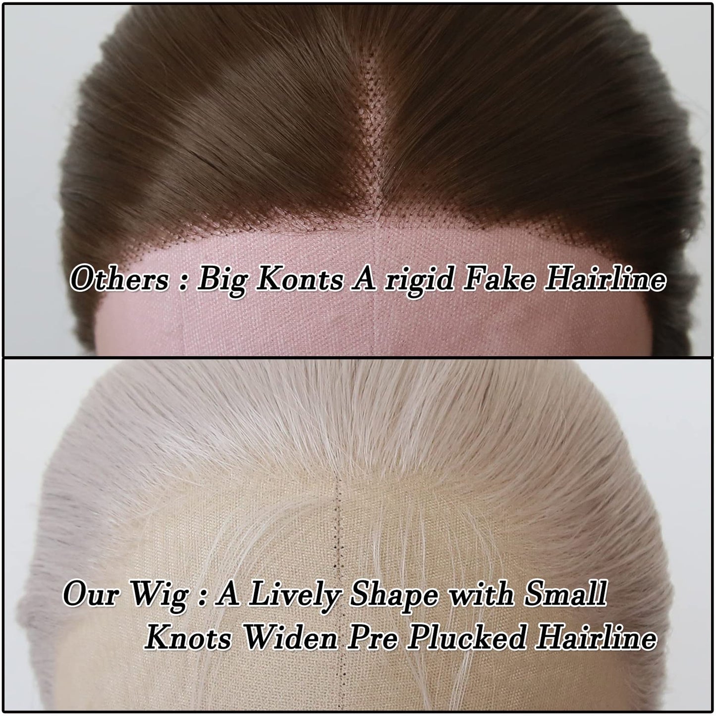 BTWTRY Ash Blonde Synthetic Lace Front Wig Long Straight Grey Lace Front Synthetic Wig Pre Plucked Natural Hairline Glueless Heat Resistant Fiber Hair Wig for Fashion Women (Ash Blonde)