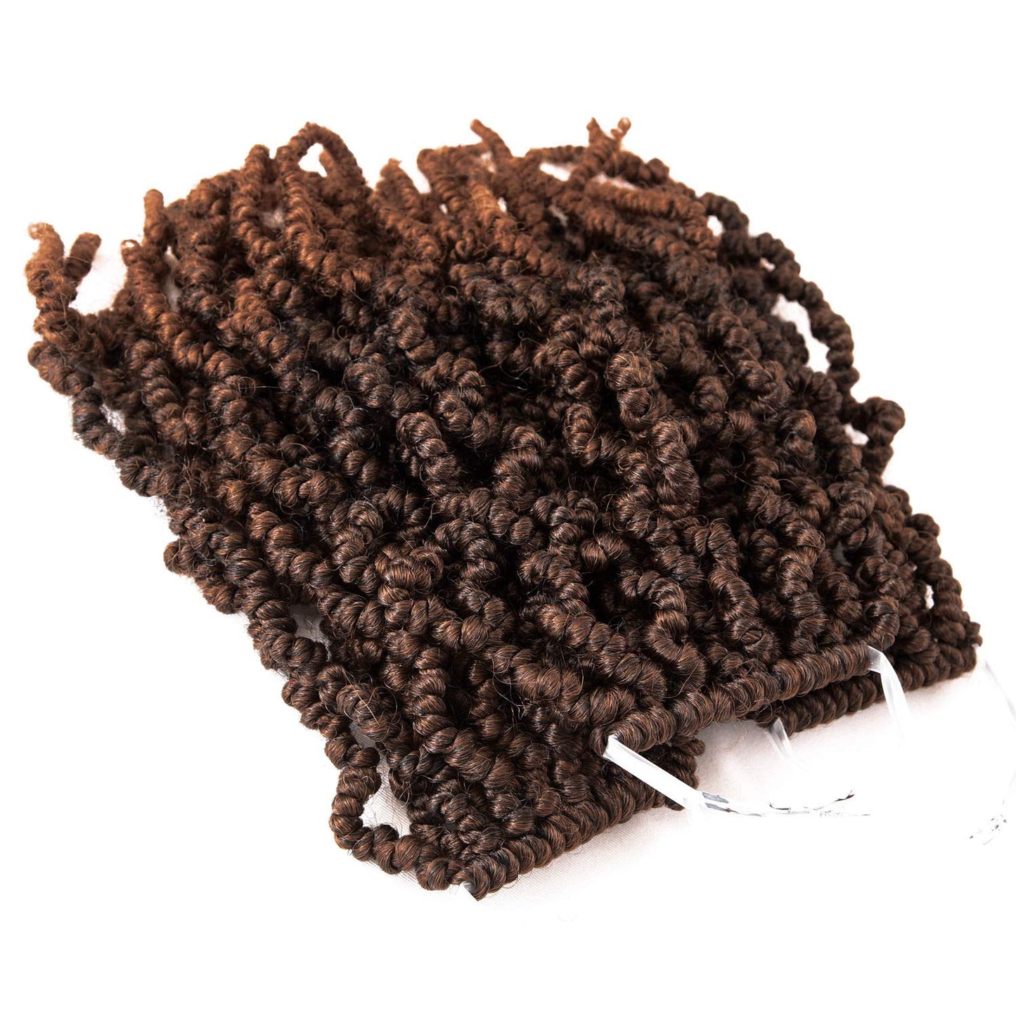 3 Packs 10 inch Ombre Synthetic Crochet Braids - Pre-twisted Fluffy Curly Hair Extensions 15 strands/pack (T1B/30#)