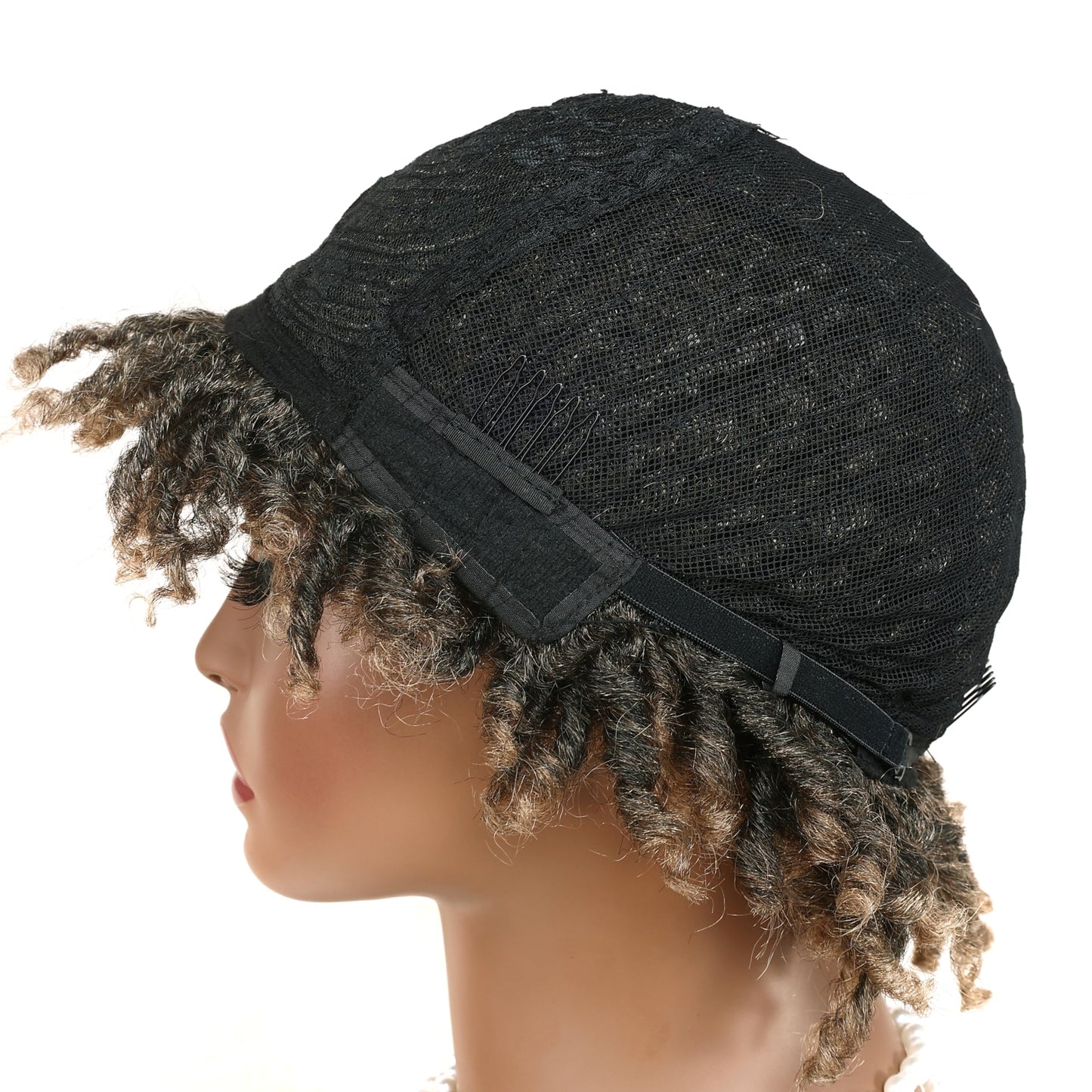hairyhme Ombre Blonde Short Dreadlock Wigs, Short Afro Braided Wigs for Black Women, Twist Braided Wig Faux Locs Braid Glueless Wigs for Women