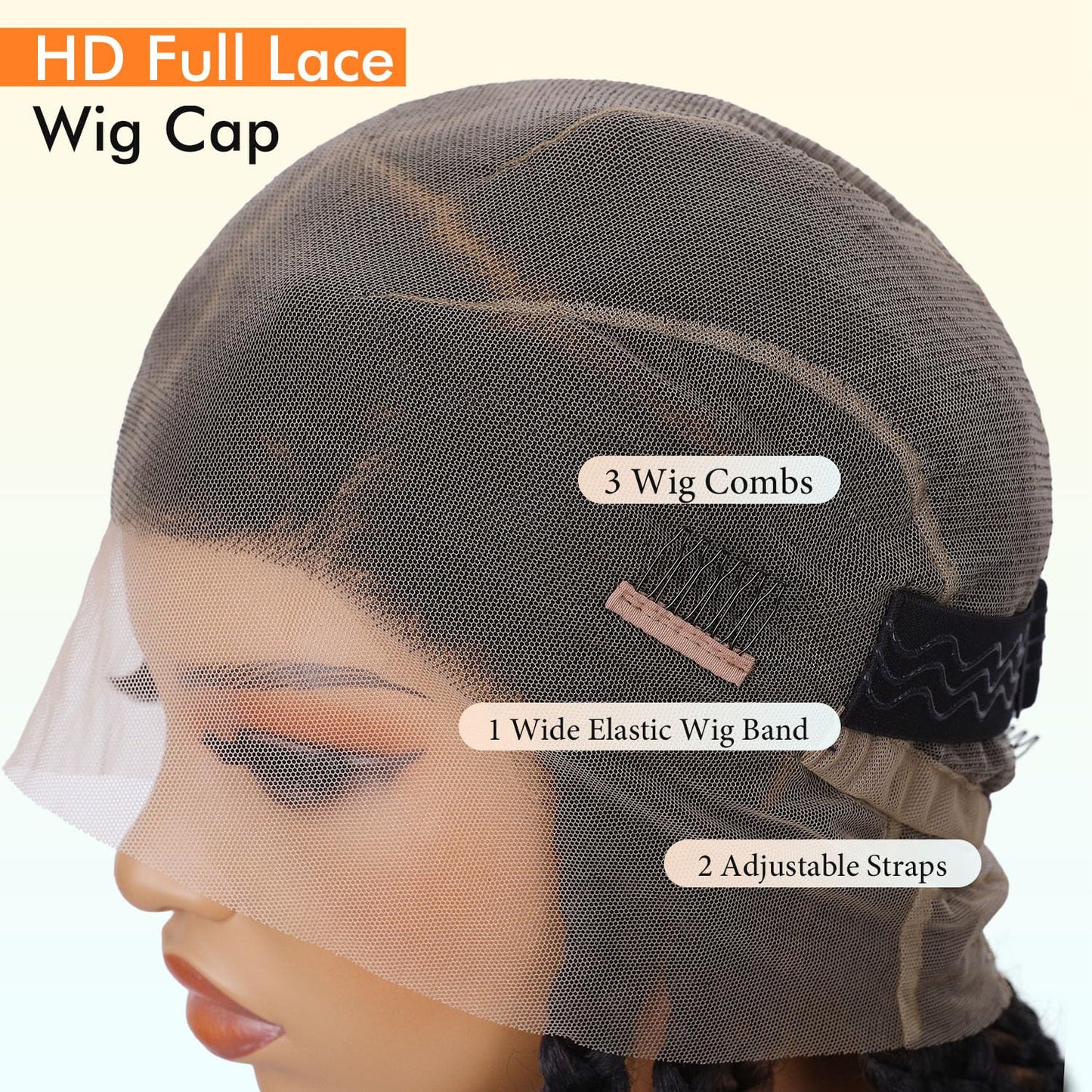 Lady Miranda Full Lace Jumbo Braided Wigs for Black Women Knotless Box Braid Wig with Baby Hair 32" Glueless Wigs Jumbo Box Braids Lace Front Synthetic Wig (1B/30/27)