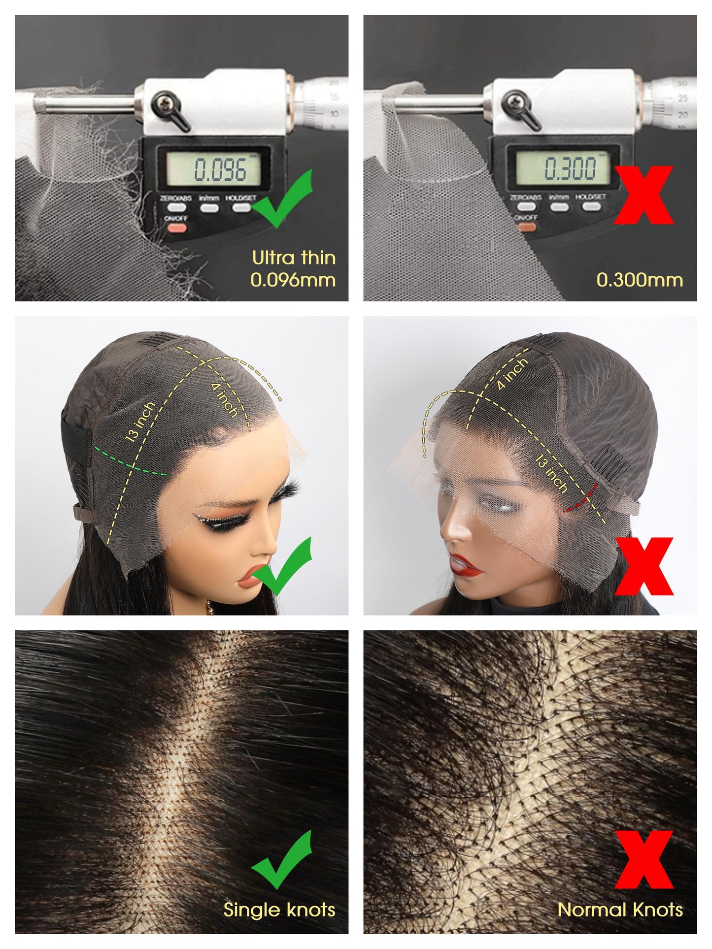 SKINLIKE Real HD Lace Frontal Wig Human Hair Full 13x4 Swiss HD&Parting MAX&&PRE Plucked&Tiny Knots&Full 200 Density Blunt Cut Bob Wig Human Hair Lace Front Wigs Straight For Black Women 14 Inch