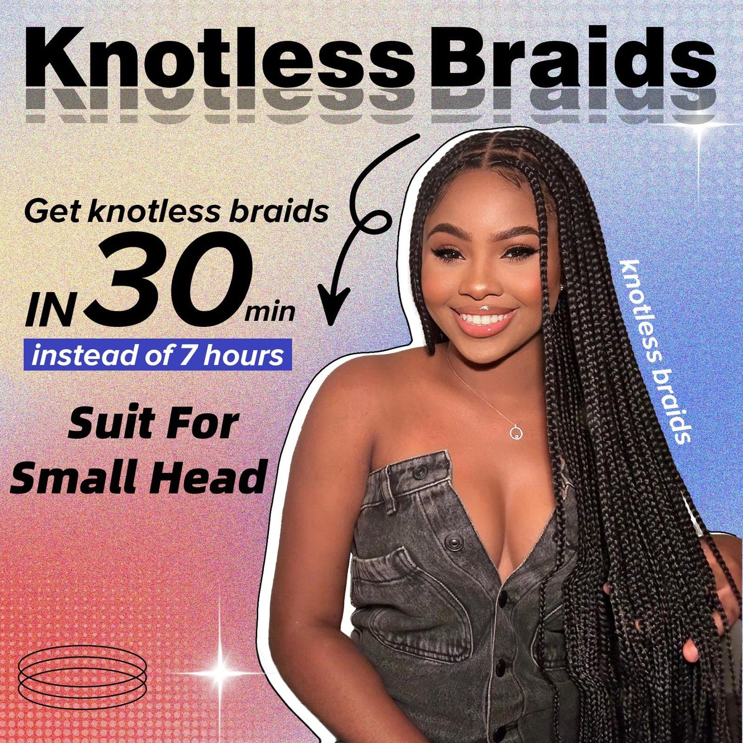 FAVE Braided Wig Box Braid Wig with Baby Hair Braided Wigs for Black Women Full Lace 28 IN Knotless Braided Wigs for Black Women Box Braid Wig for Small Head -1B