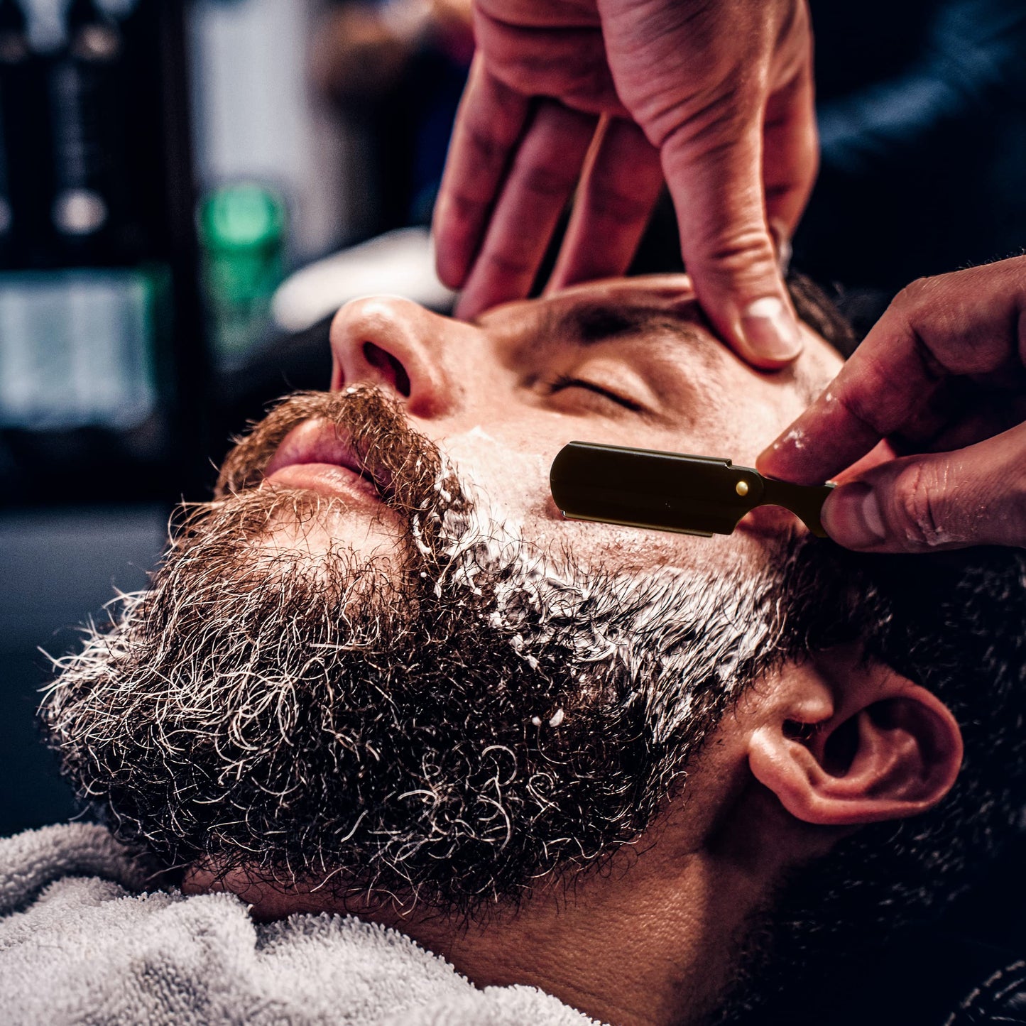 Utopia Care Professional Straight Razor for Men, Valentines Day Gifts for Him and Her Barber Straight Edge Razor Safety with 100-Pack Derby Blades - 100 Percent Stainless Steel - Black