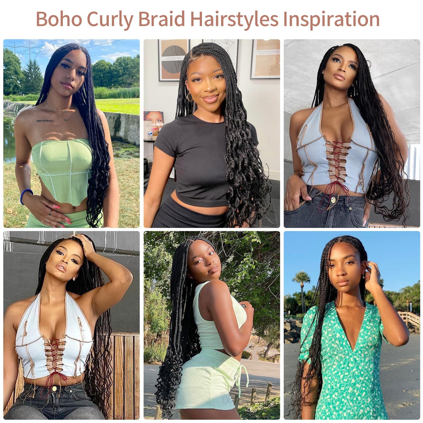 Lexqui 36" 360° HD Full Lace Braided Wigs for Women Box Braid Wig with Boho Curly End Triangle Knotless Braided Wigs with Baby Hair Handmade Synthetic Hair Braided Lace Front Wig Black