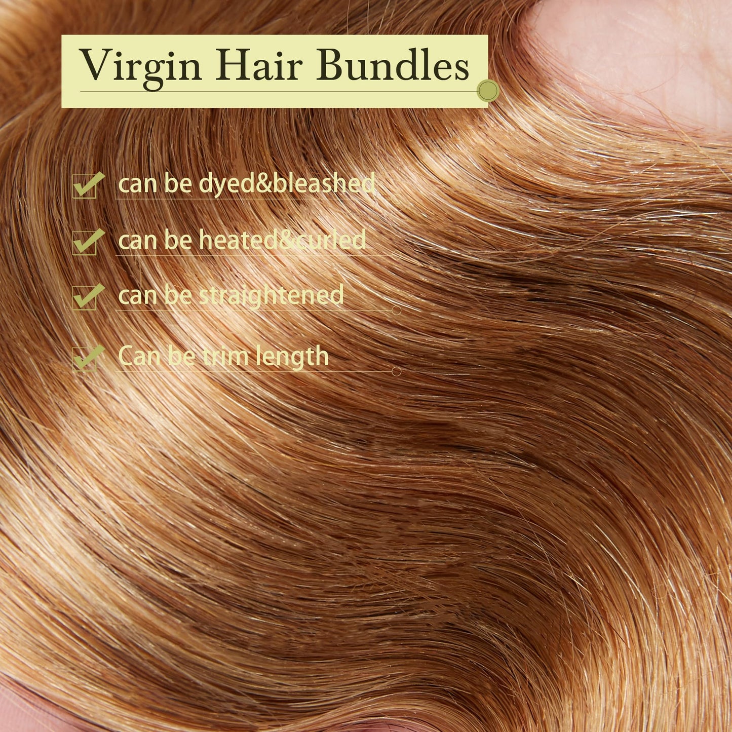 Ombre Human Hair Bundles 4 Bundles 16 18 20 22 Inch Hair Extensions Honey Blonde Highlight Body Wave Bundles Human Hair 100% Unprocessed Brazilian Virgin Hair Quick Weave T4/27