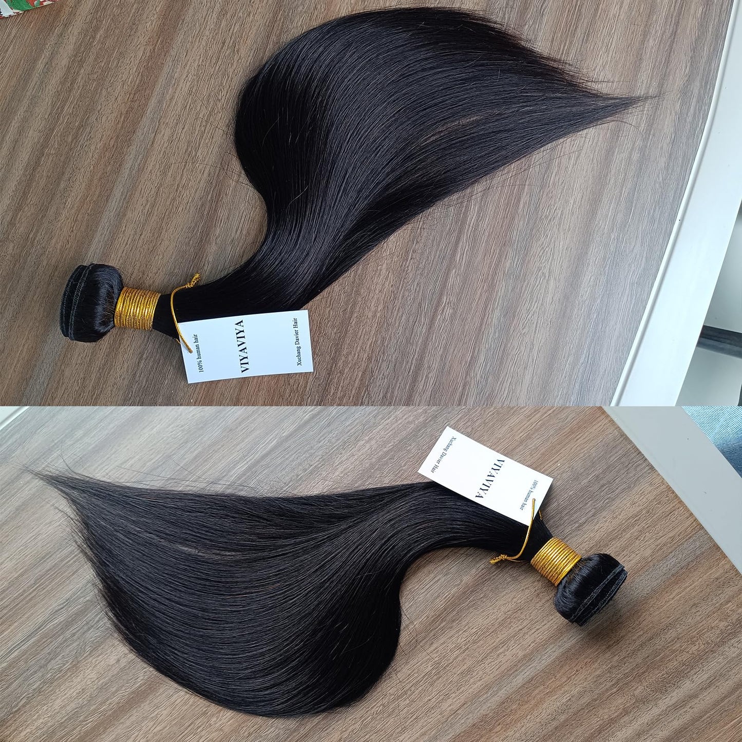 Viyaviya Short Brazilian Virgin Hair Straight Bundles 100% Human Hair Weaves Brazilian Unprocessed 100G/Pcs Hair Extensions Natural Color Can Dye 10A 8 Inch Short Hair Bundles