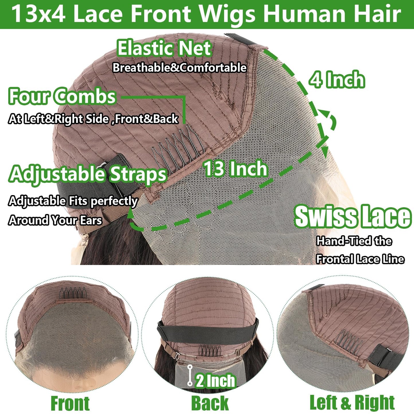 Niojoo 28 Inch Body Wave Lace Front Wigs Human Hair Pre Plucked 180% Density 13x4 HD Transparent Lace Frontal Glueless Wigs Human Hair Wigs for Women Natural Hairline With Baby Hair