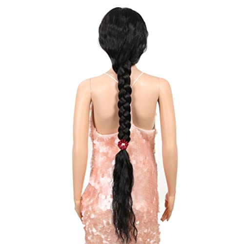 Style Icon 41” Lace Front Wigs Long Wavy Synthetic Wigs with Baby Hair Half Hand Tied 130% Density Wigs (41", 1B)