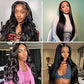 JTMMP 36 Inch Deep Wave Lace Front Wigs Human Hair Pre Plucked 13x6 HD Transparent Lace Frontal Wigs Human Hair 200% Density Deep Curly Glueless Wigs Human Hair for Women