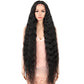 Style Icon 41” Lace Front Wigs Long Wavy Synthetic Wigs with Baby Hair Half Hand Tied 130% Density Wigs (41", 1B)